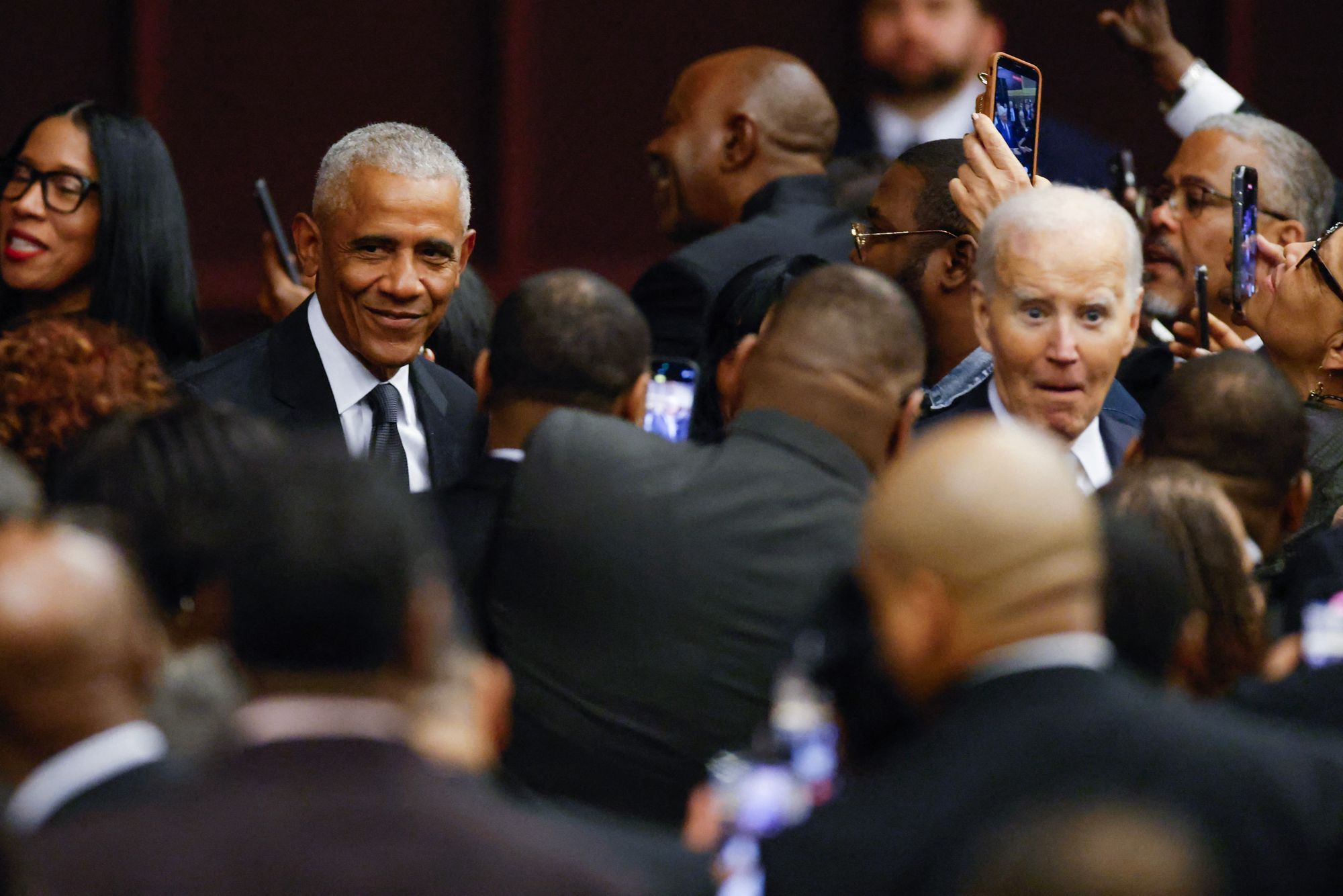 Barack Obama reunited with Joe Biden at the event honoring the civil rights icon