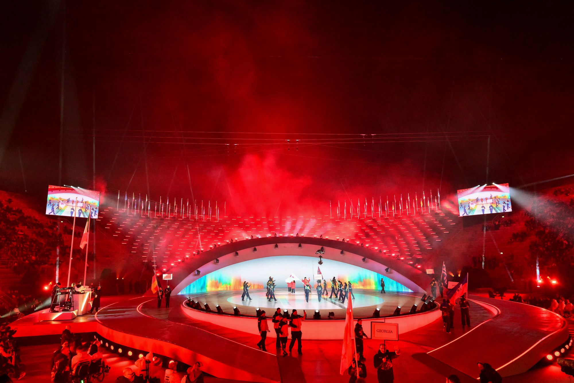 The opening ceremony was held at the spectacular amphitheatre in Verona