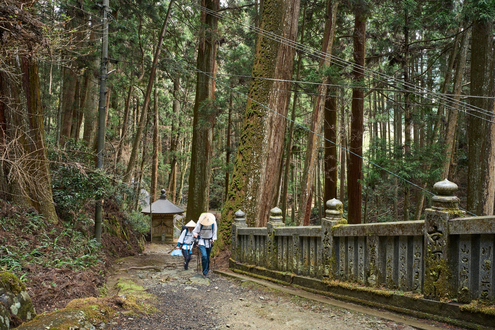 Two traditionally dressed henro pilgrims