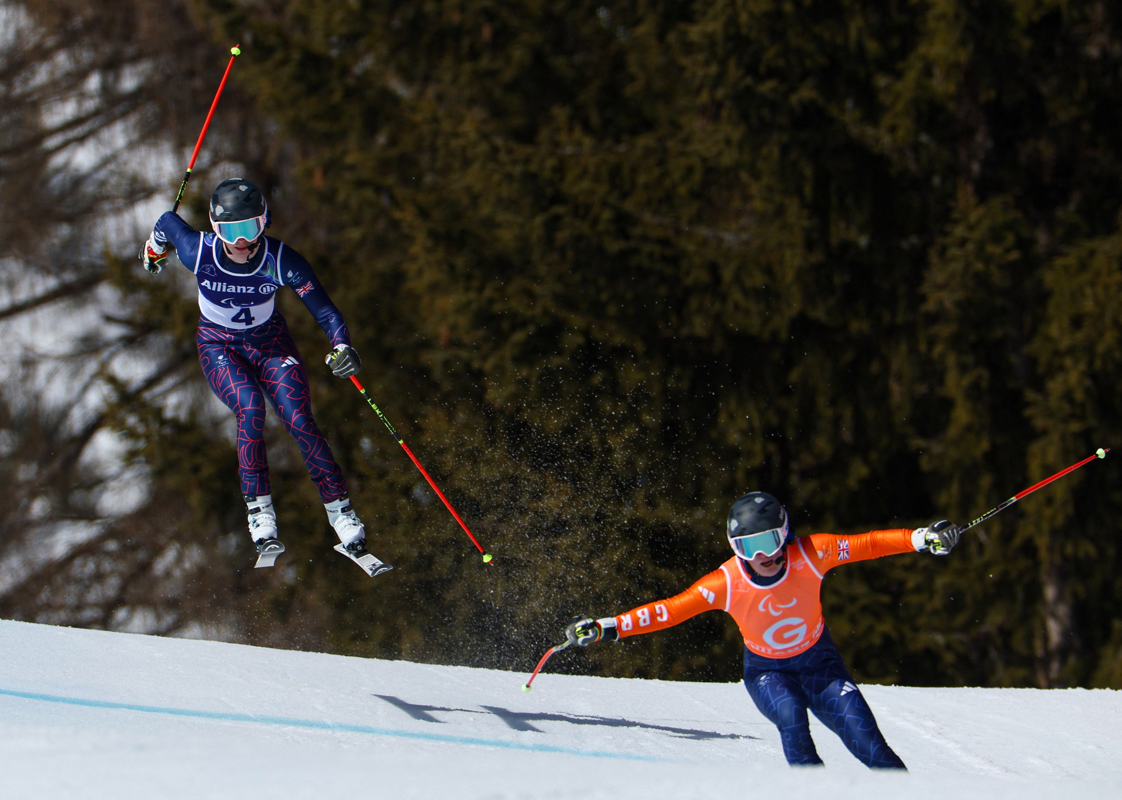 Simpson skis with his brother Andrew as his guide