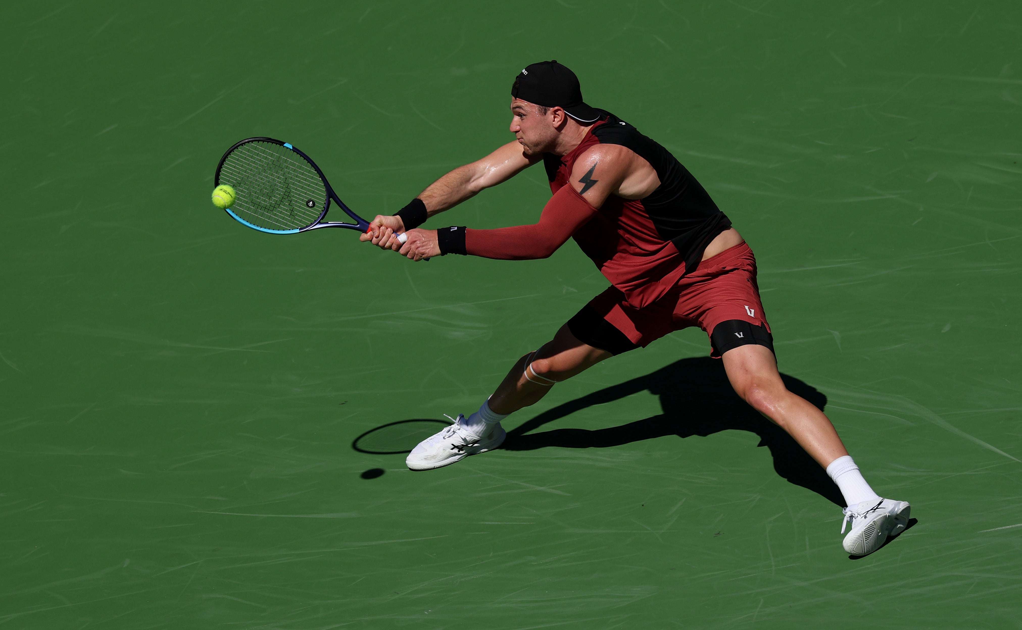 Jack Draper showed good movement on his Indian Wells return