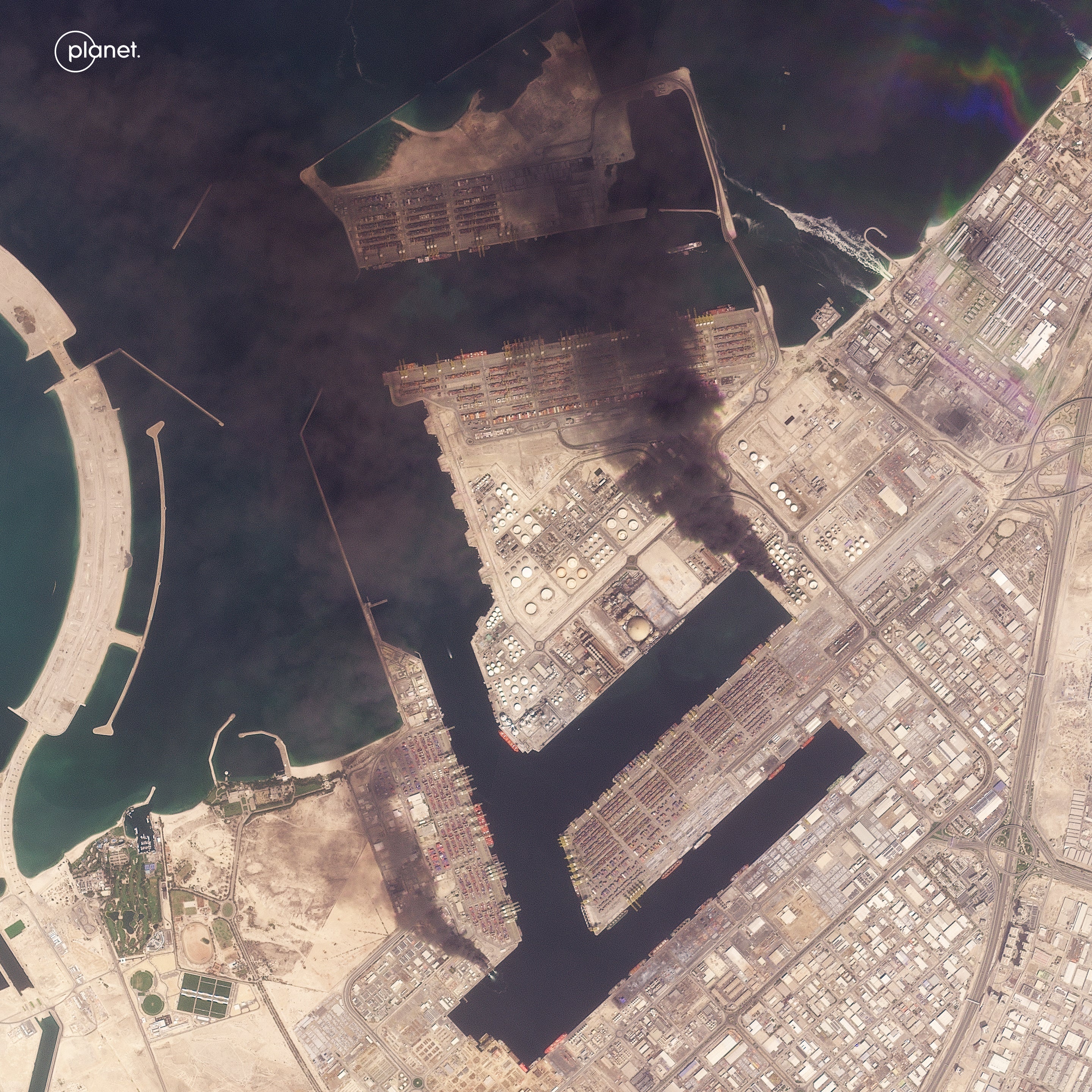 Jebel Ali Port in Dubai was struck by Iran in the early days of the war