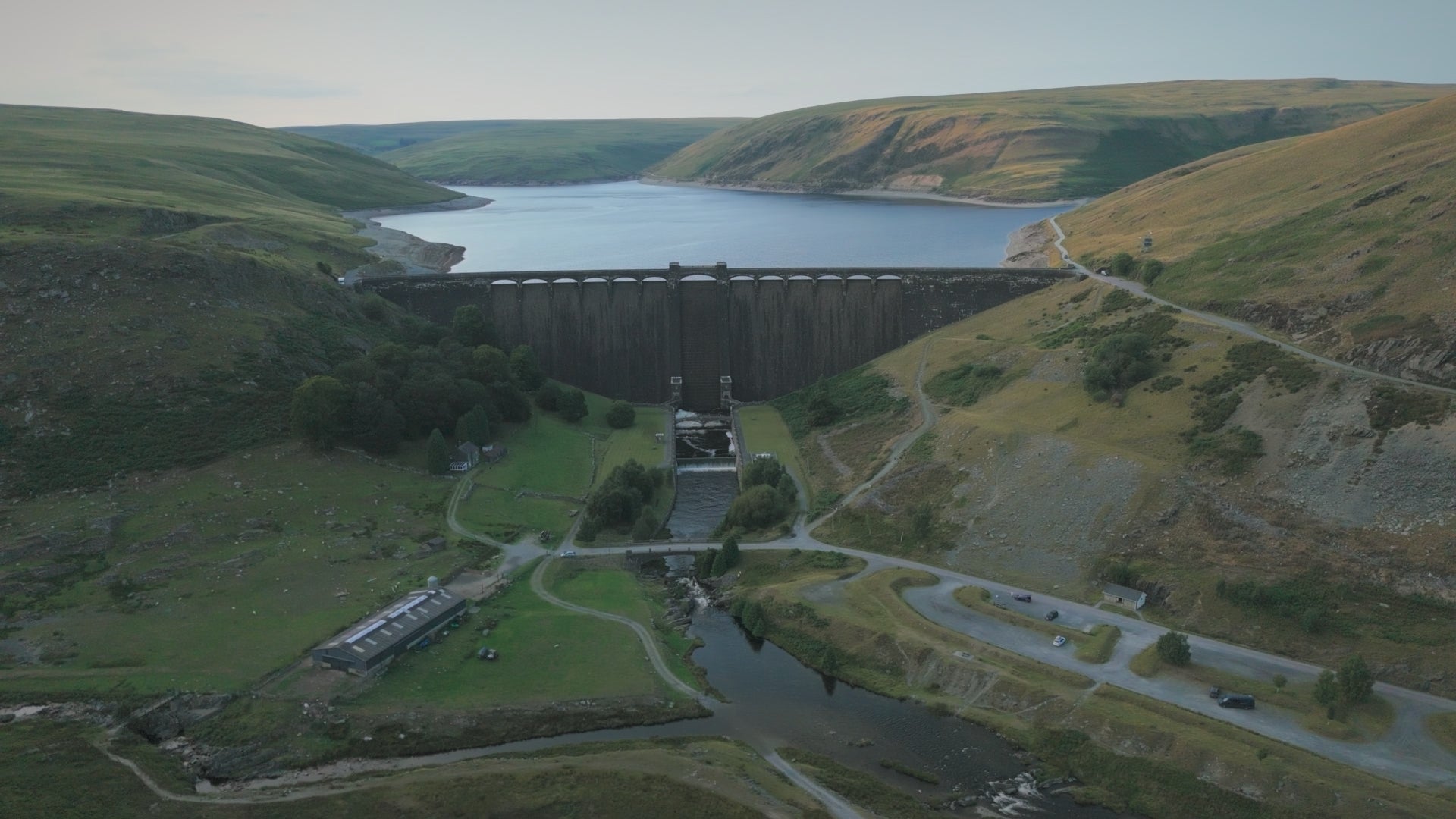 Claerwen reservoir in Powys, where the body of a man wearing a diving suit was found in October 2024