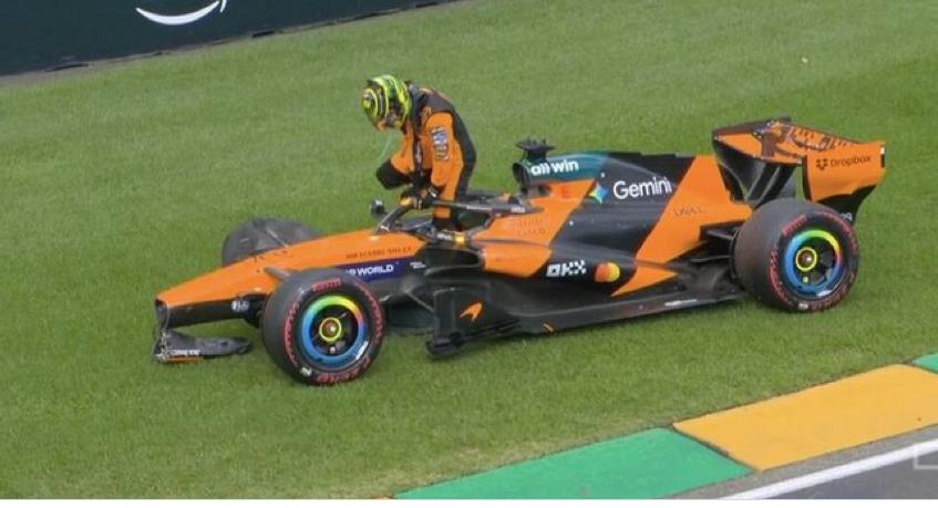 Oscar Piastri crashes on lap to the grid at Australian Grand Prix