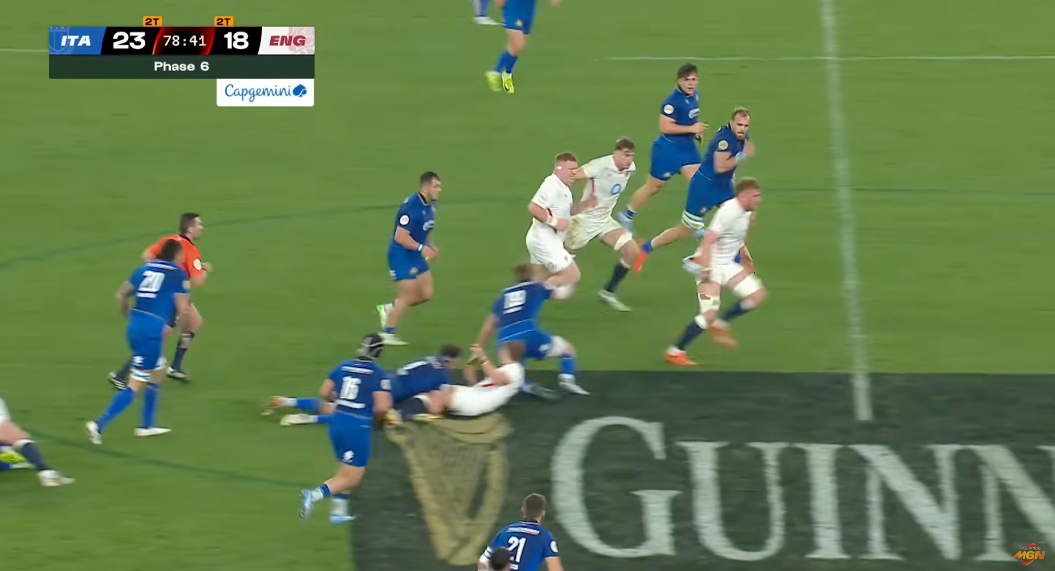 Chessum takes his club teammate's pass and strides into space, with two men in support