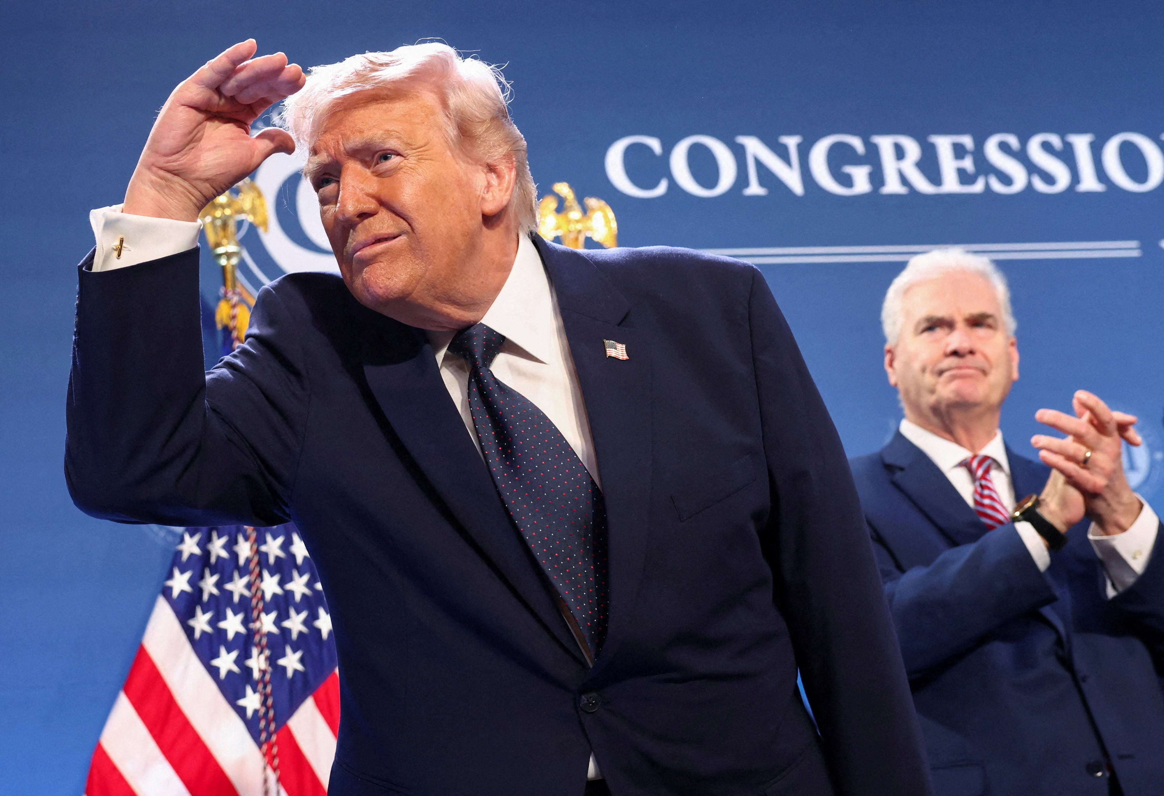 The president told his party on Monday that he was ‘getting very close to finishing’ the war in Iran, but gave no timeline