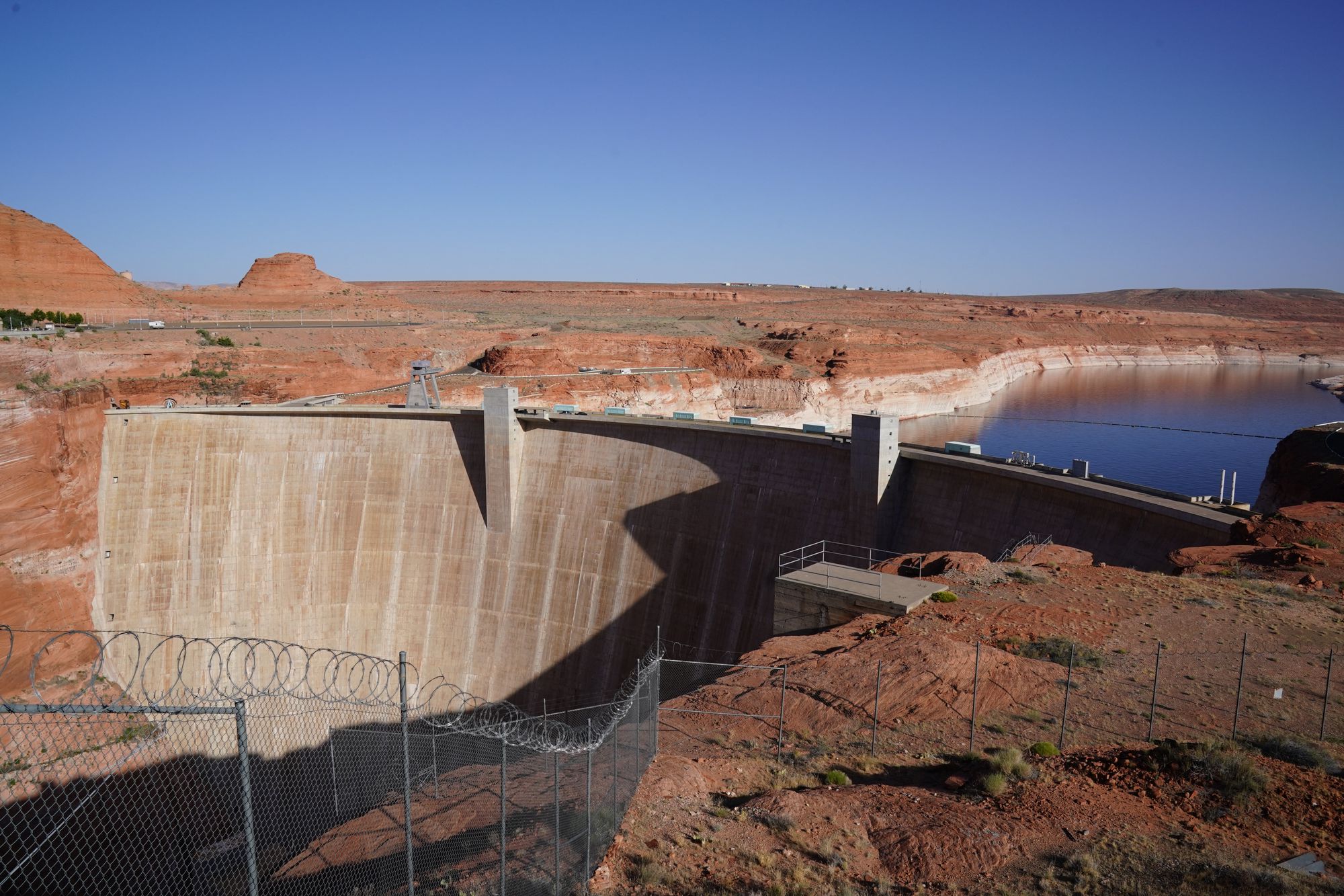 The Lake Powell reservoir in Arizona, kept bottled up by the Glen Canyon Dam, stands at just 39 percent full during drought conditions in June 2024