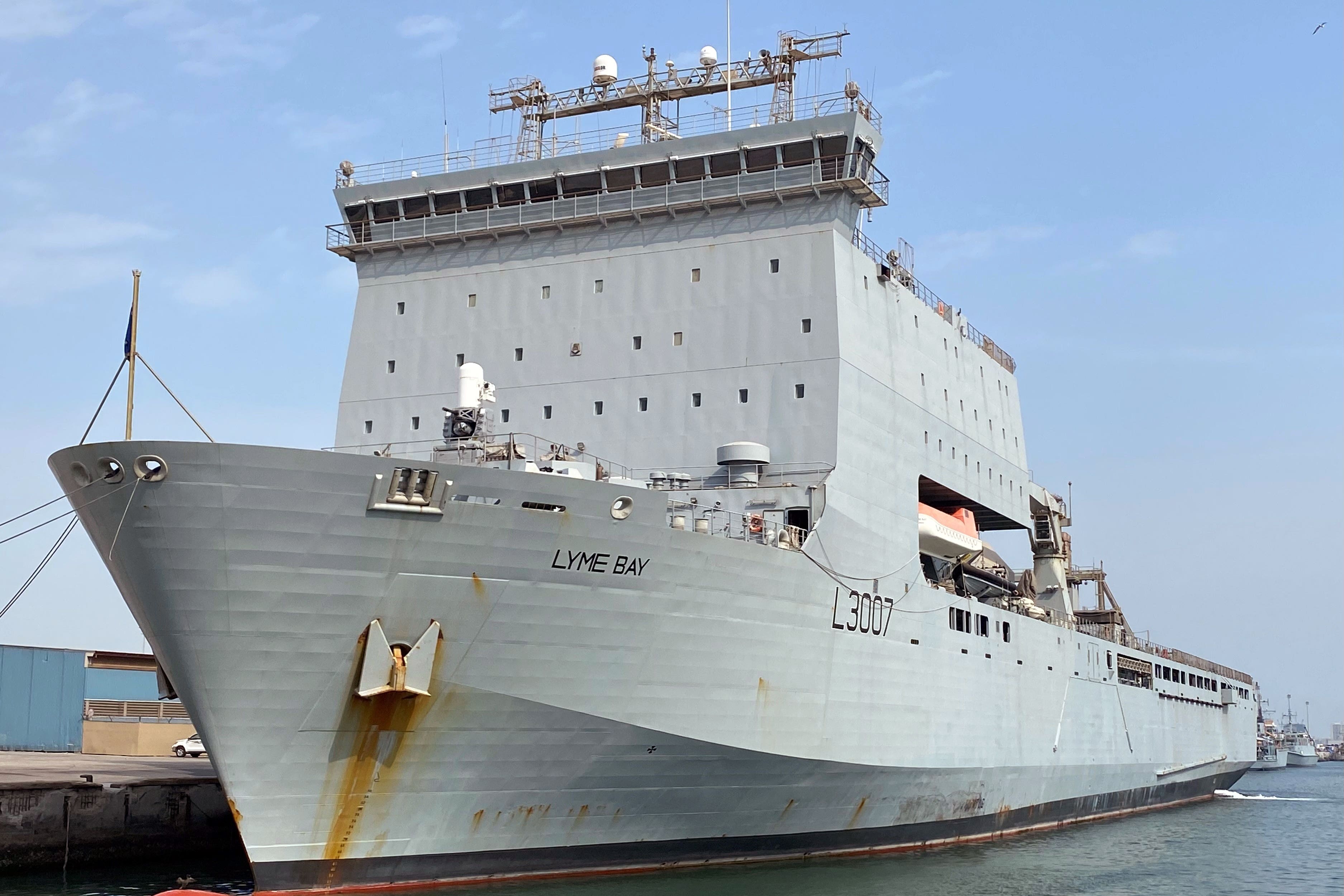 RFA Lyme Bay is being prepared for a potential deployment to the Middle East
