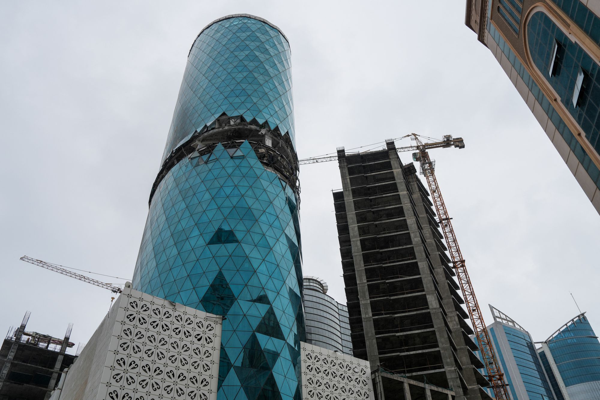 A building was damaged in a drone attack in the Seef district of Manama, Bahrain, on Tuesday.