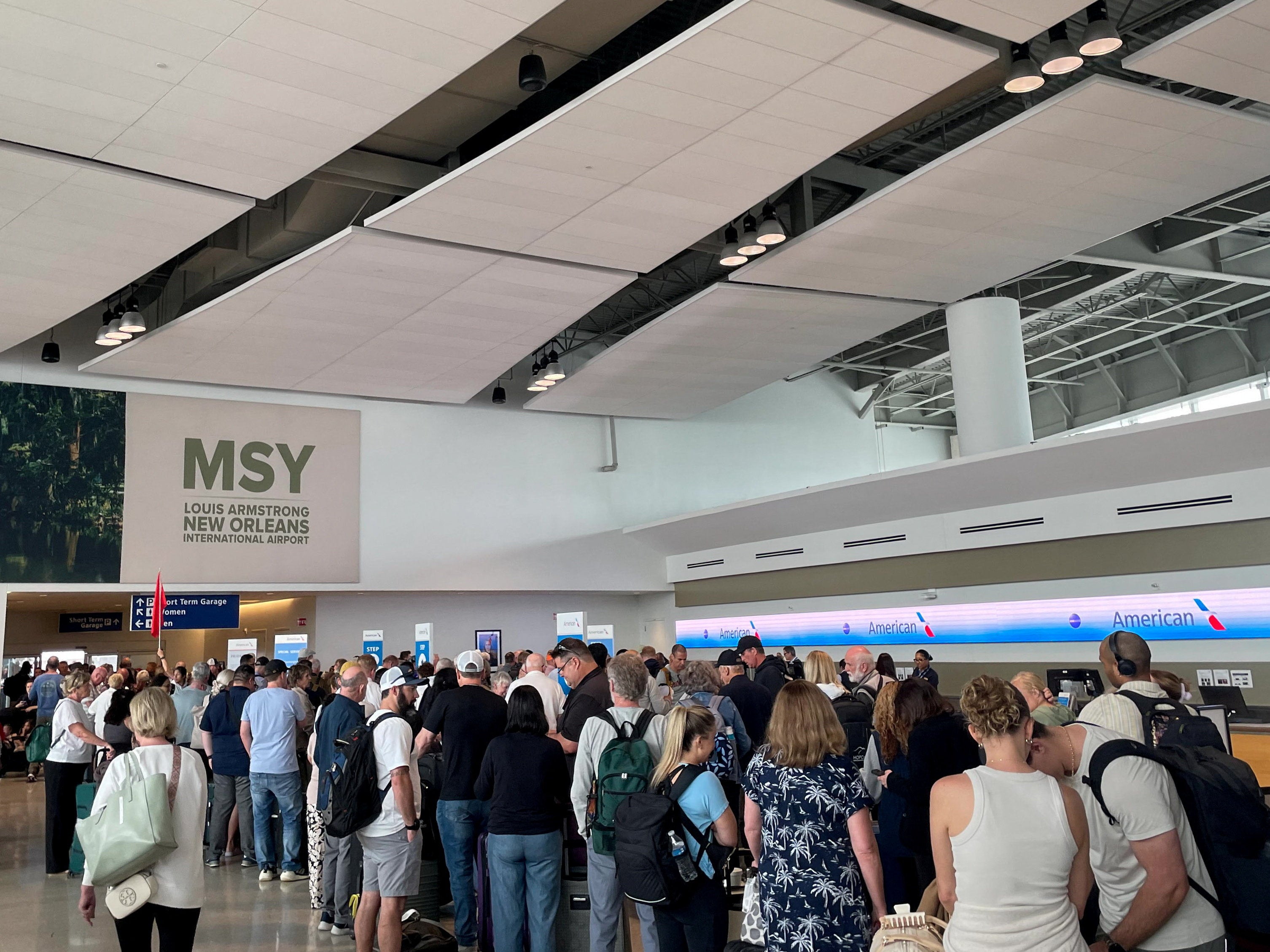 Louis Armstrong New Orleans International Airport was also hit by punishing delays over the weekend as passengers departed the Louisiana city following Mardi Gras