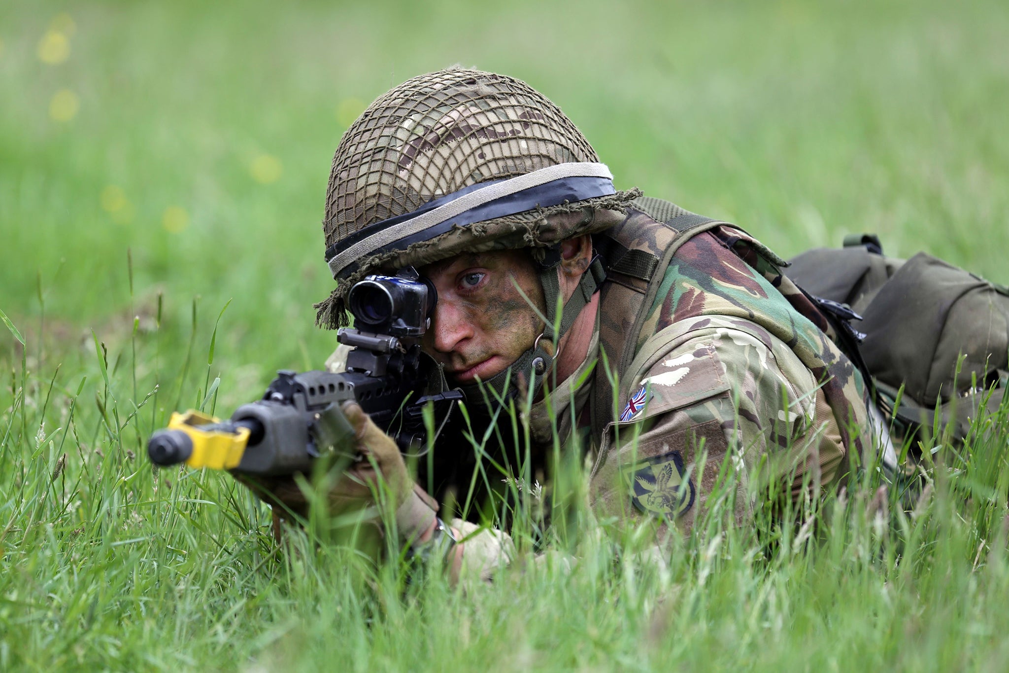 Reservist Nick Winter, from Redhill, Surrey, and a member of 4 Para Reserves, takes part in a house clearance exercise at Fingringhoe Ranges