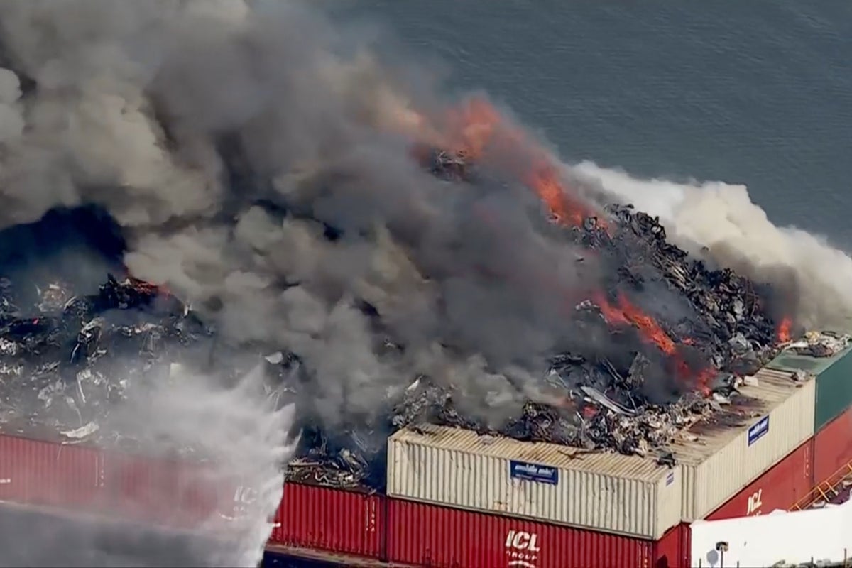 Massive Fire Erupts on Delaware Bay Scrap Barge