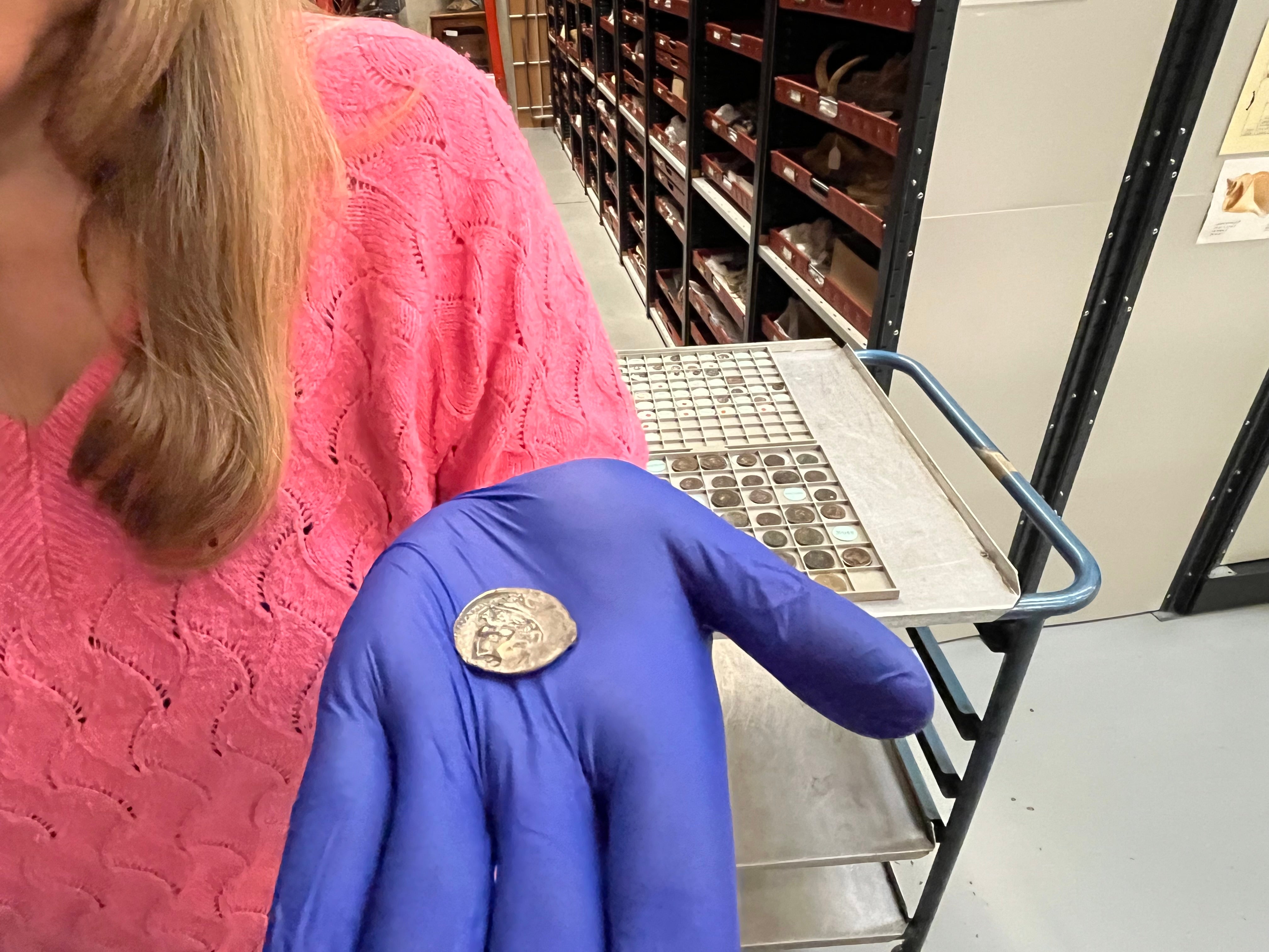 Ancient Phoenician coin carrying Greek imagery