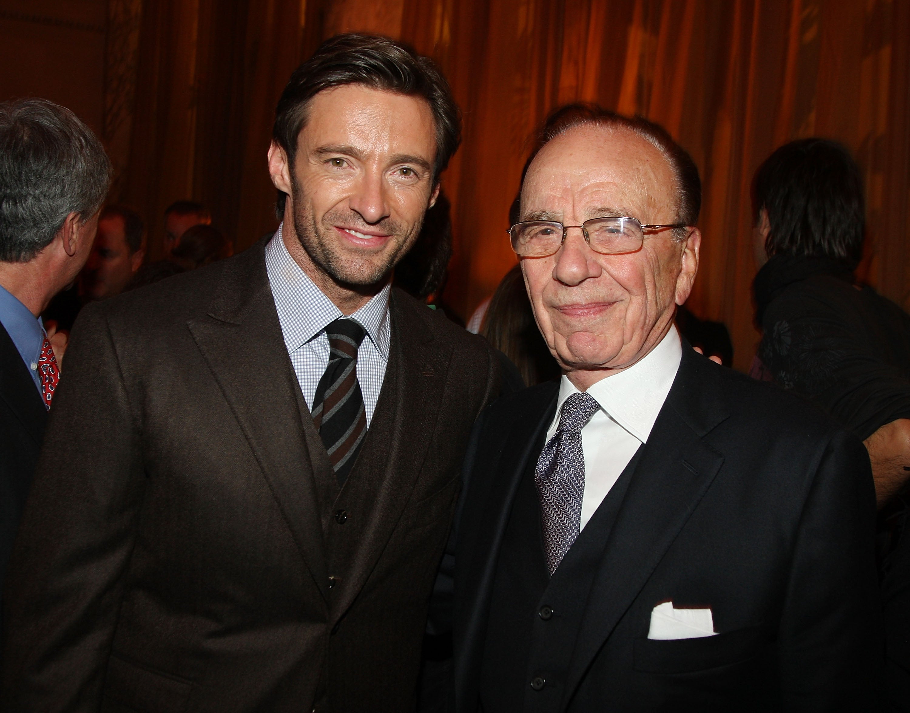 Hugh Jackman and Rupert Murdoch at the 'Australia' New York premiere after party in 2008 in New York City