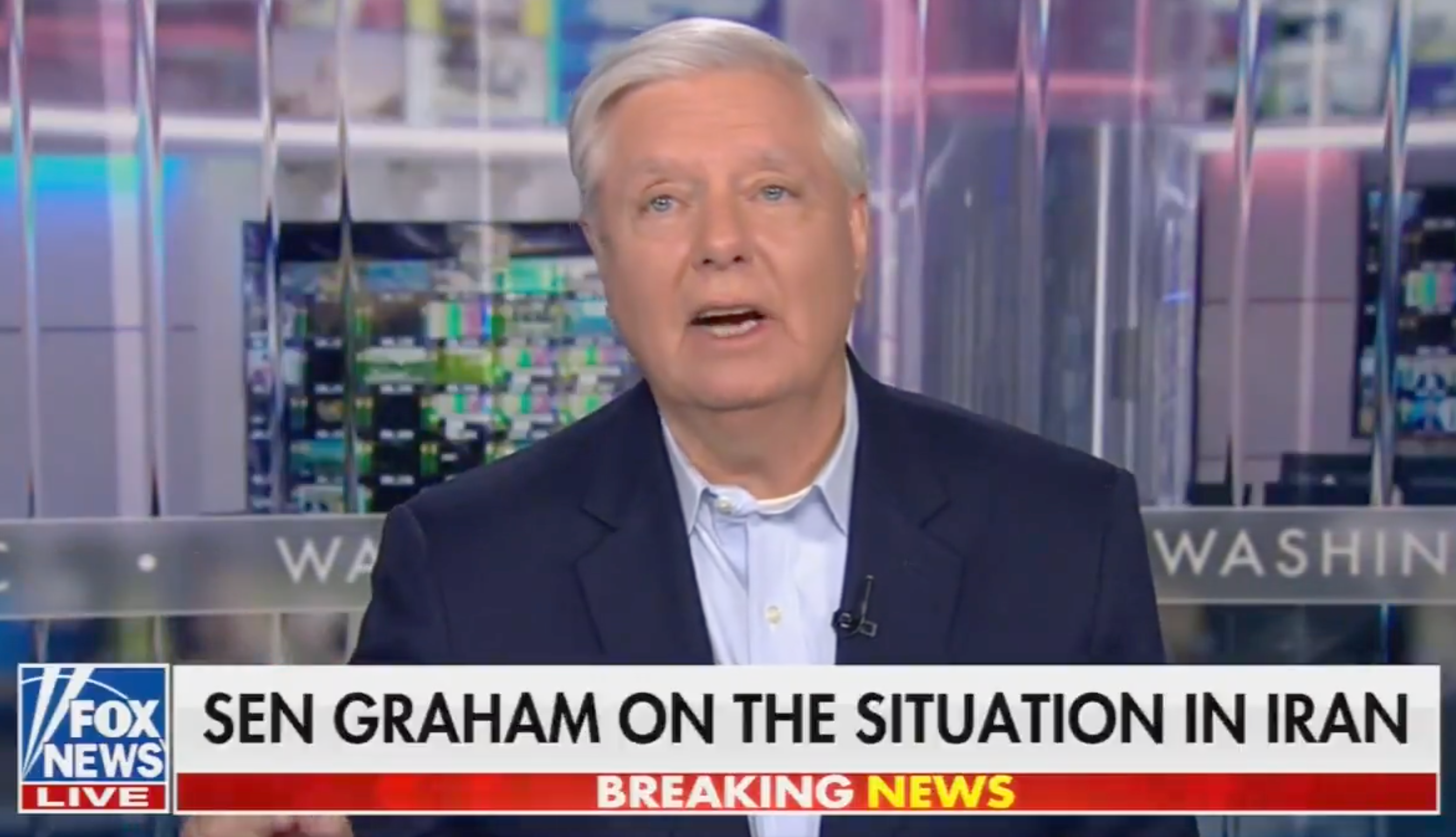 South Carolina Republican Sen. Lindsey Graham cheerleaders for the U.S.-Israeli airstrikes on Iran on Sean Hannity’s Fox News show on Monday March 9, 2026