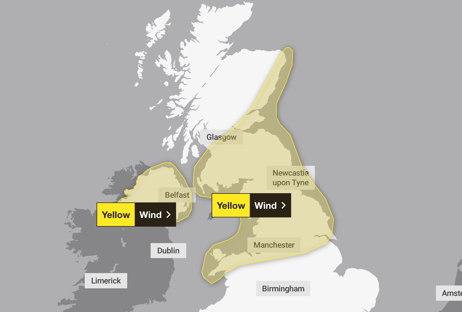 Meteorology issued a weather warning for Thursday