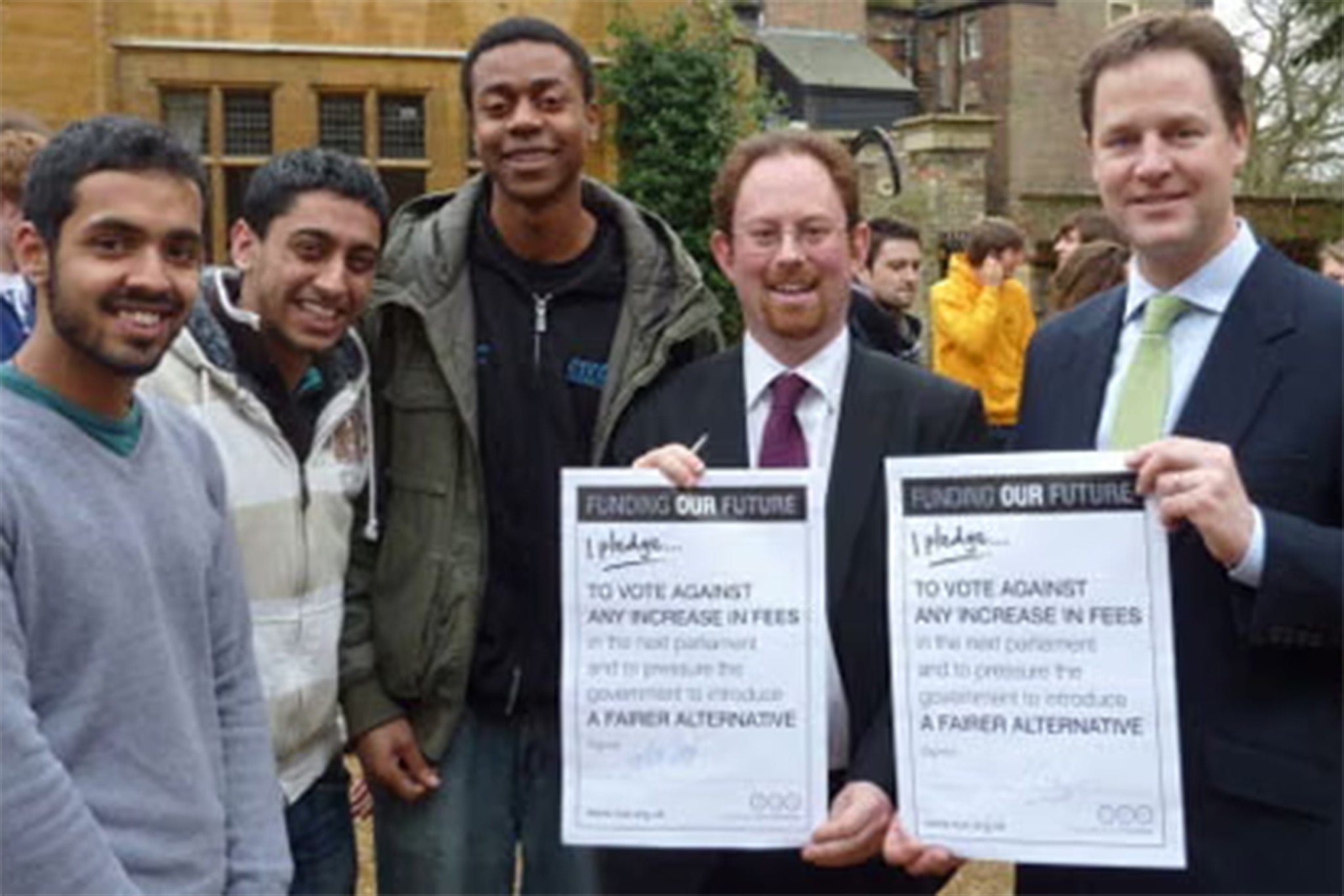 Sir Nick promised not to increase tuition fees at the 2010 general election