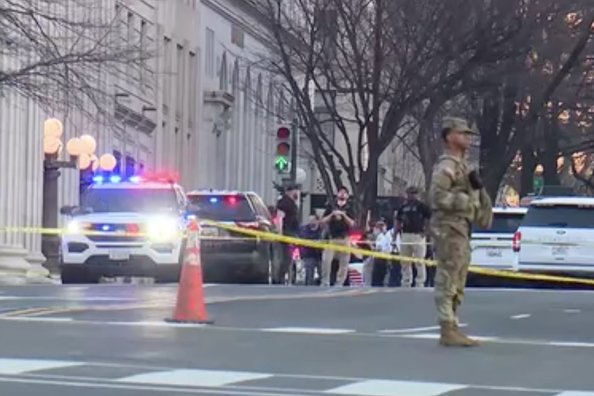 A vehicle crashed through the barricades near the White House Wednesday morning, sparking police response