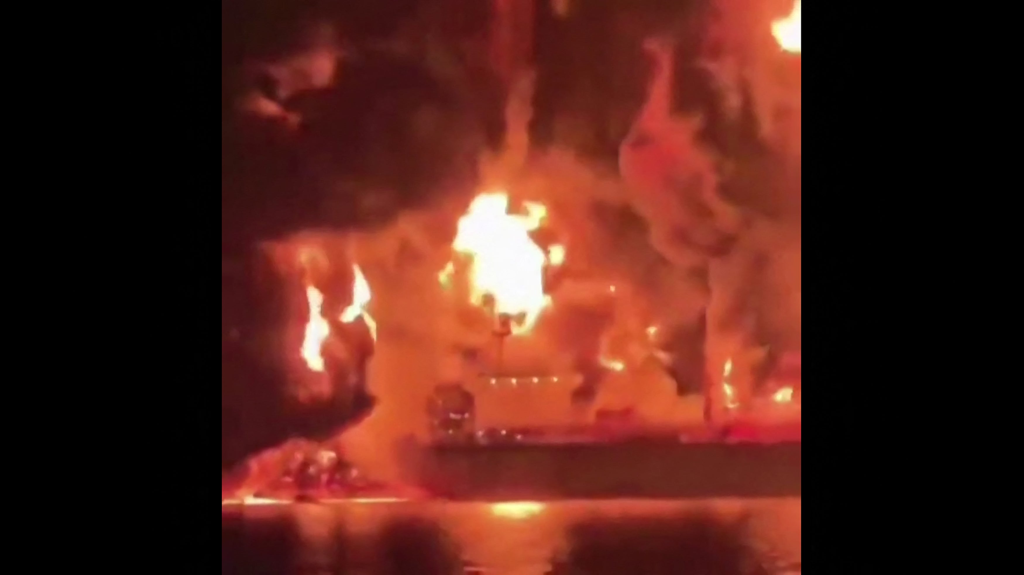 Two oil tankers on fire off the coast of Iraq