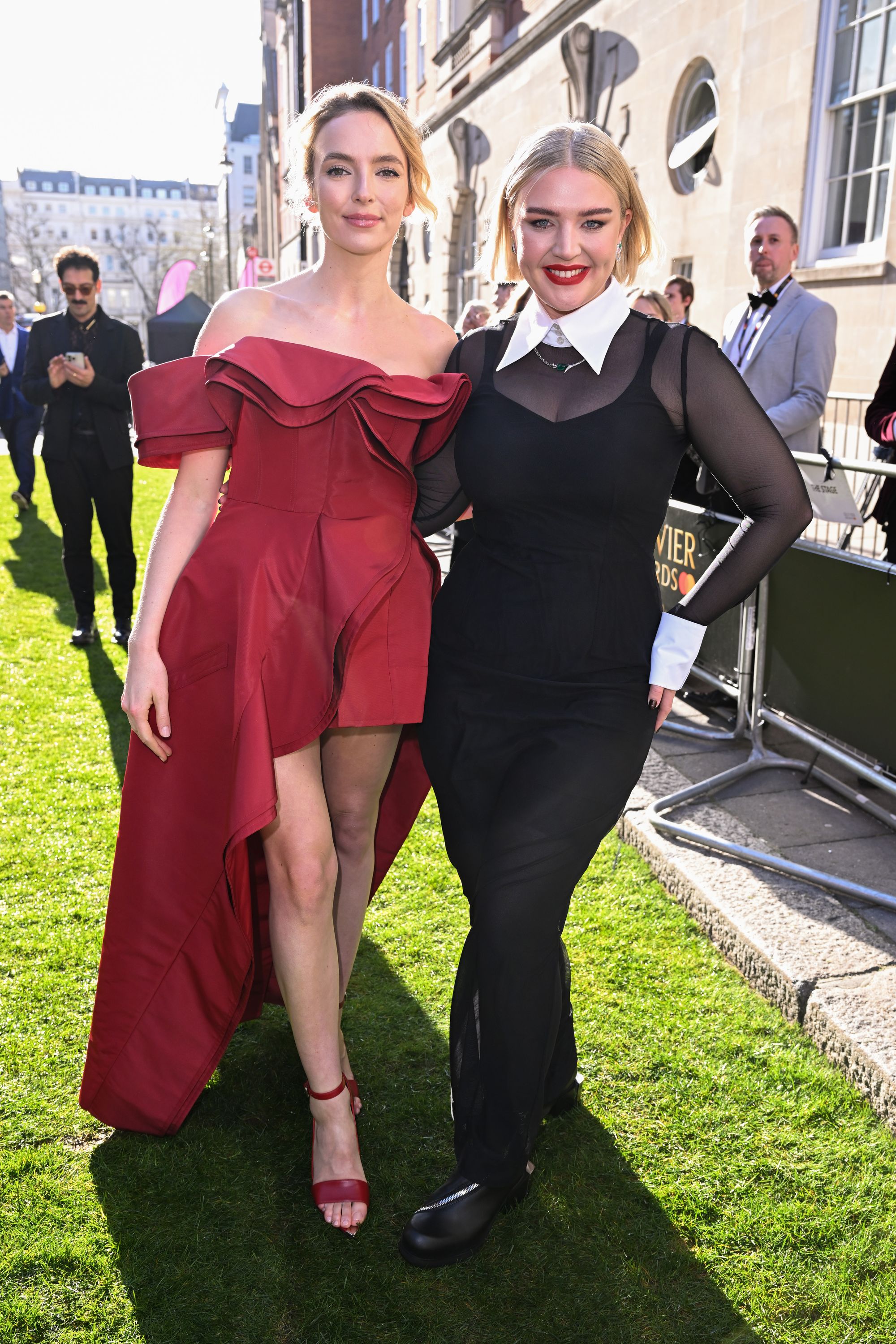 Taylor with ‘Prima Facie’ star Jodie Comer (left) at the 2023 Olivier Awards