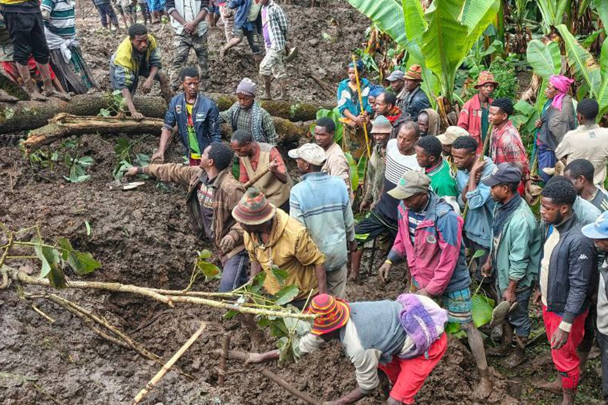 Ethiopia declares 3 days of mourning after landslides in the south kill 80 people