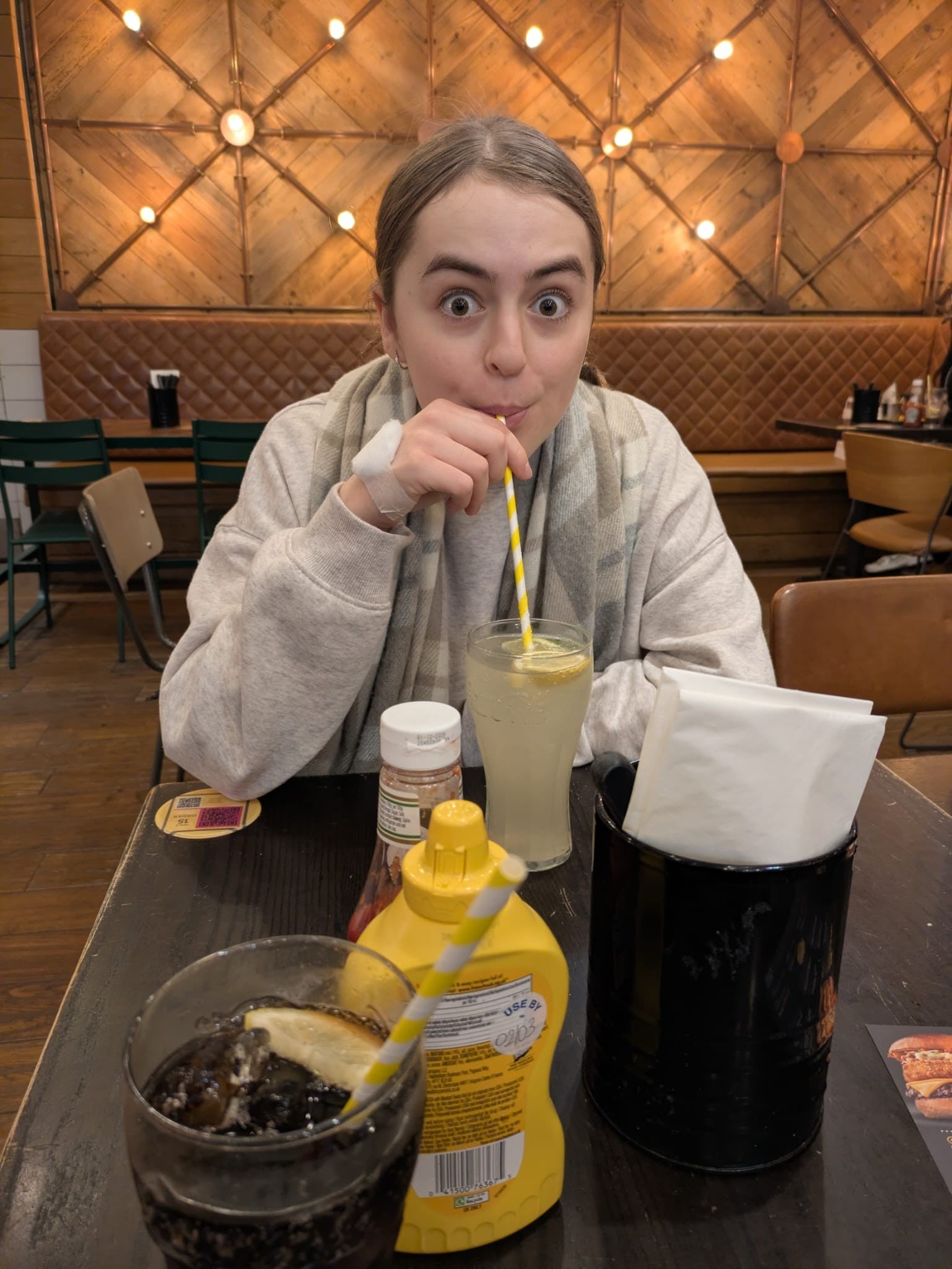 Maya Solecki relishing the opportunity to dine out again following a period of restricted diet and fluid intake while on dialysis