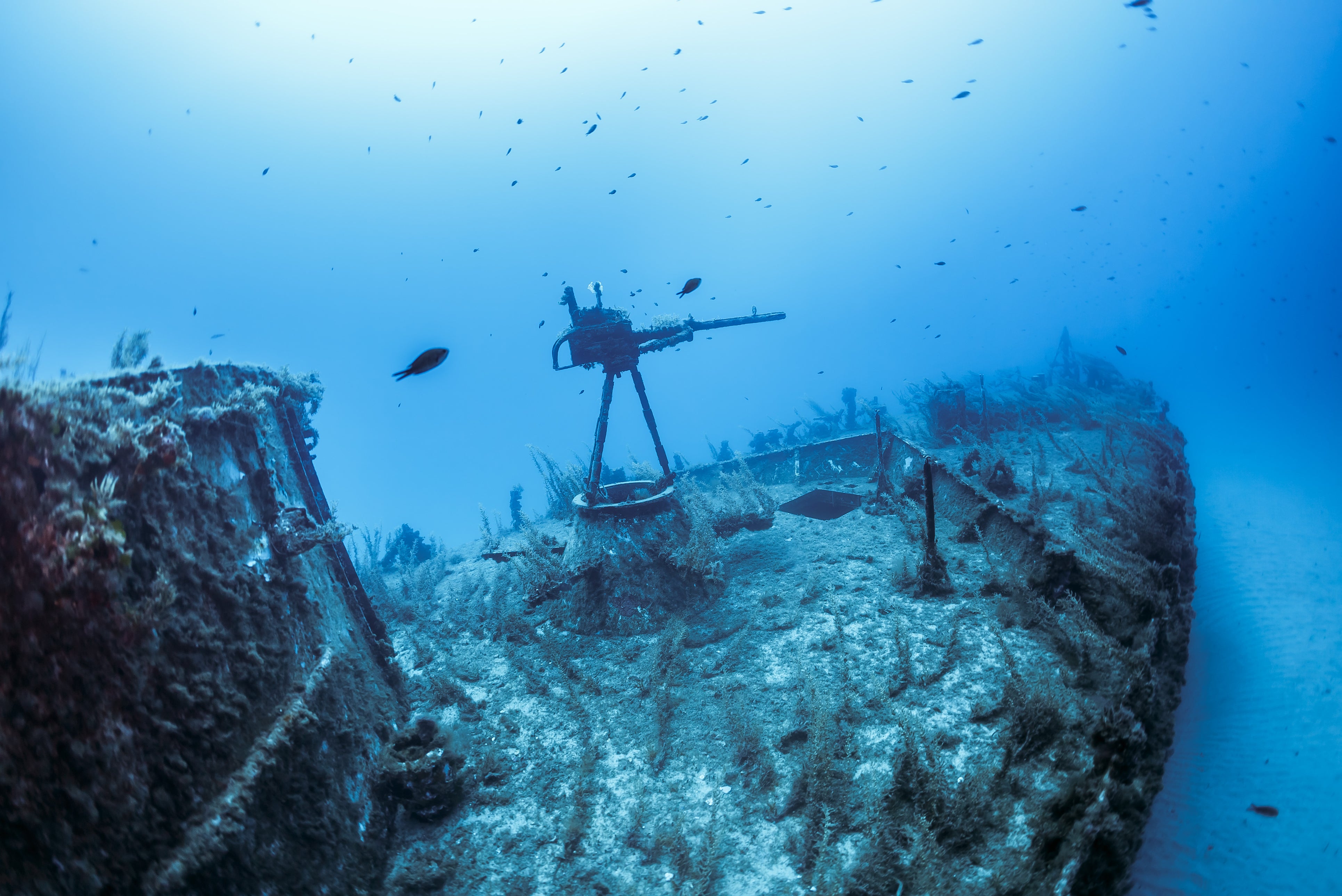 The diveable P29 patrol boat wreck at Cirkewwa in northern Malta. The archipelago is a haven for diving and snorkeling