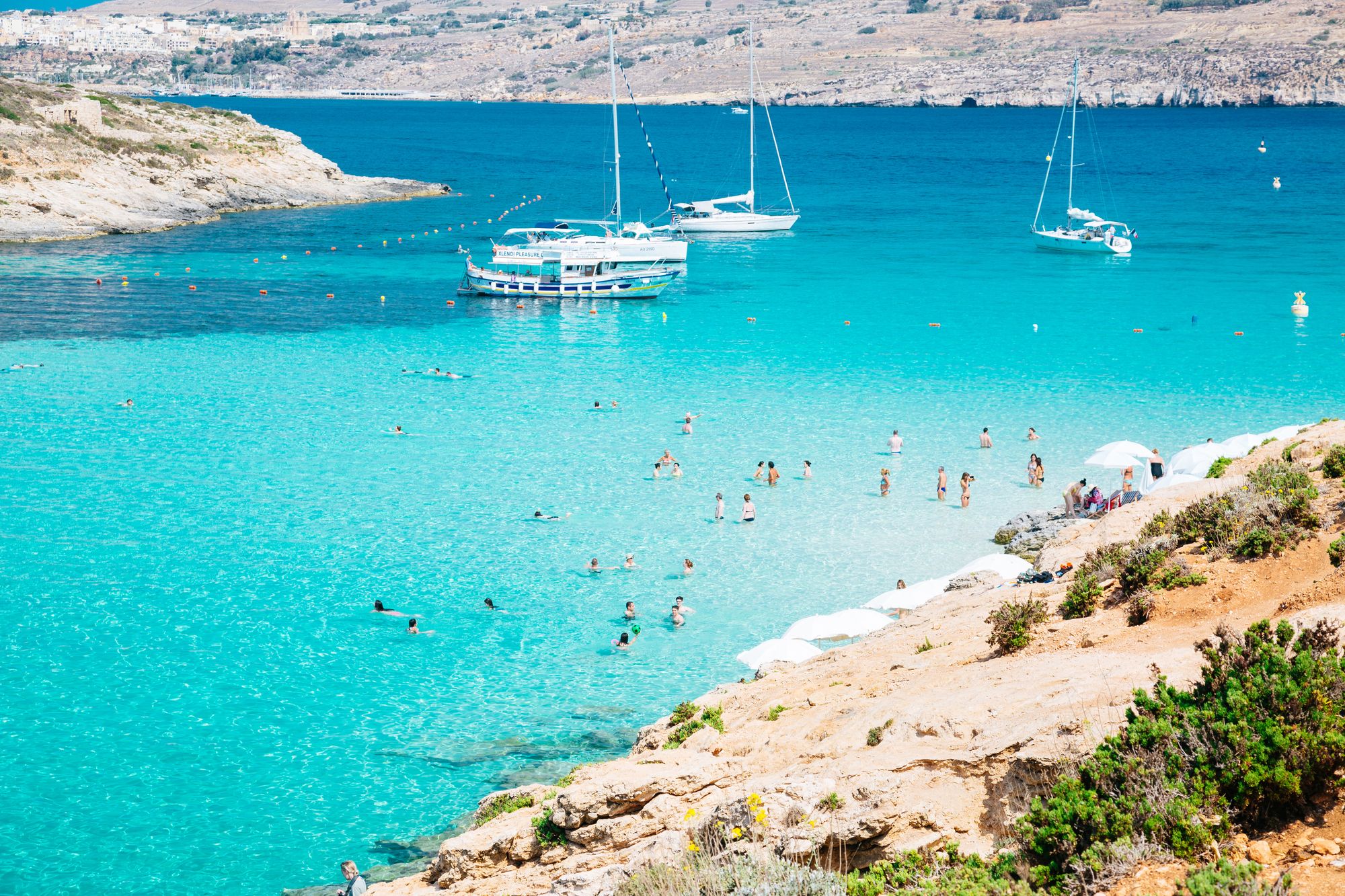 Impossibly azure waters await at the Blue Lagoon on Comino