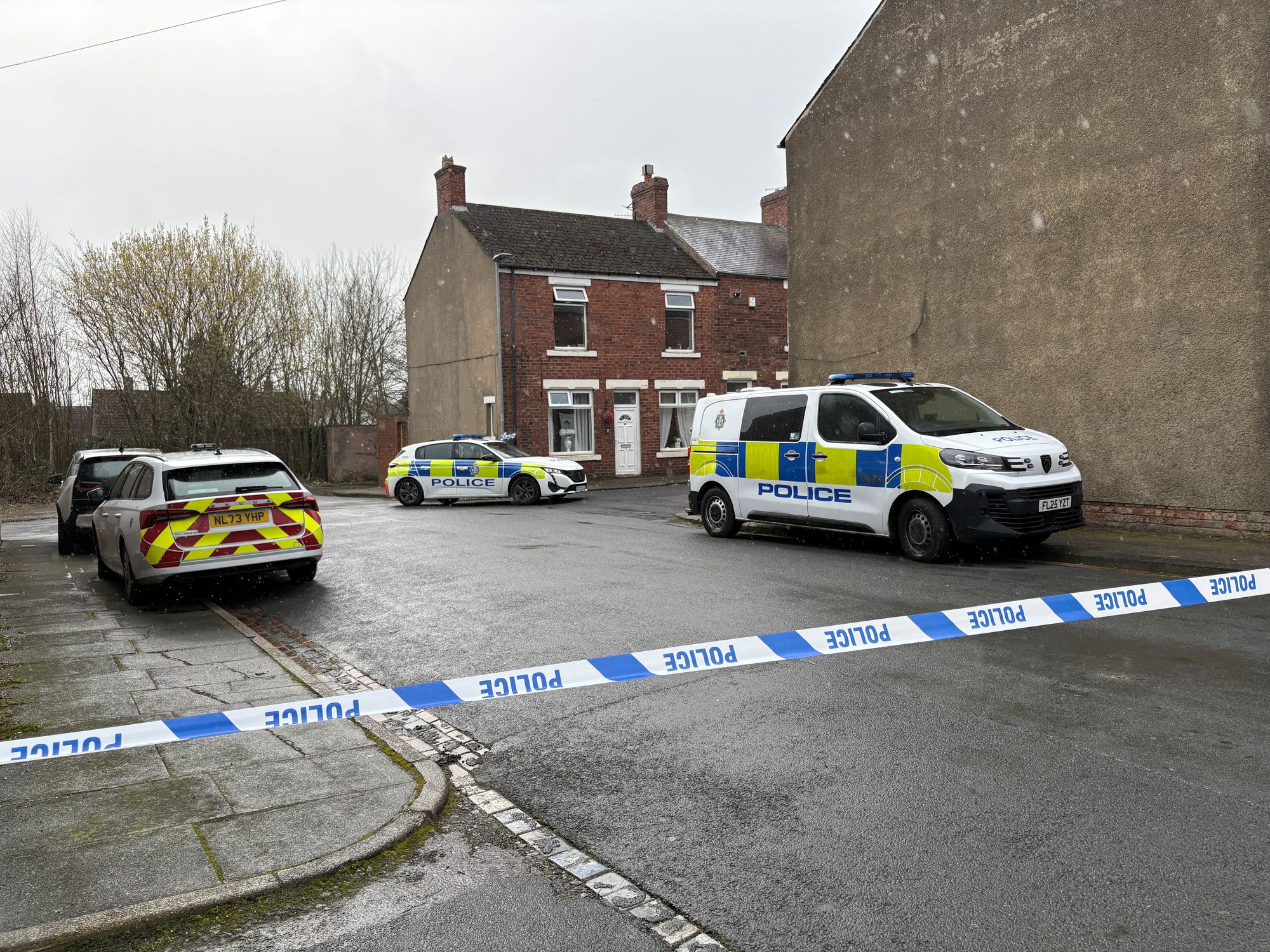 Dent Street in Shildon was cordoned off on Thursday afternoon and several police were still at the scene.