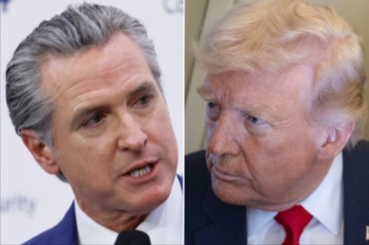 Trump has reprised his controversial insults about California Gov. Gavin Newsom’s dyslexia, claiming on Monday that the condition means ‘Gavin Newscum’ should never be president