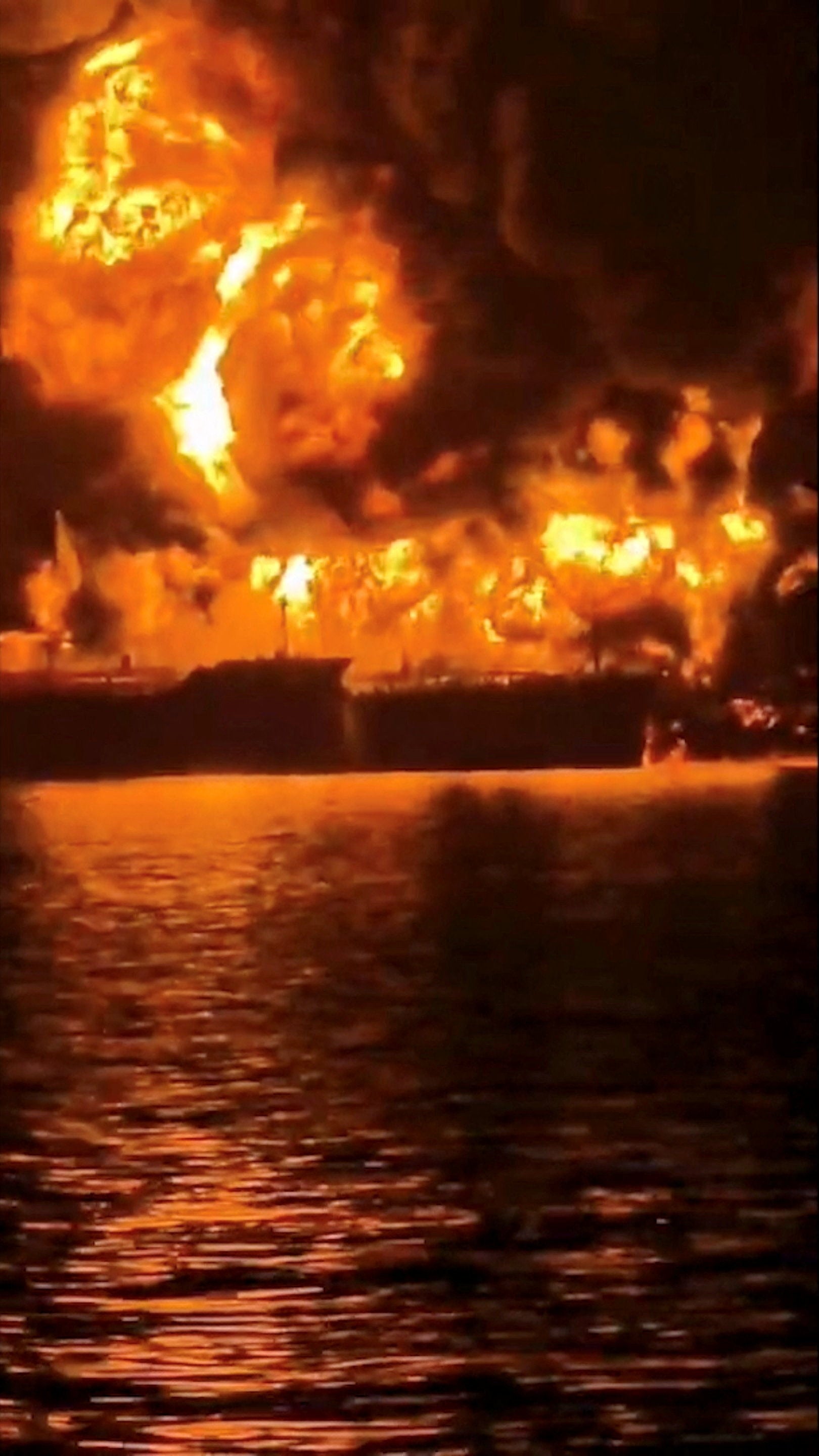 Iranian explosive-laden boats appear to have attacked two fuel tankers in Iraqi waters, setting them ablaze