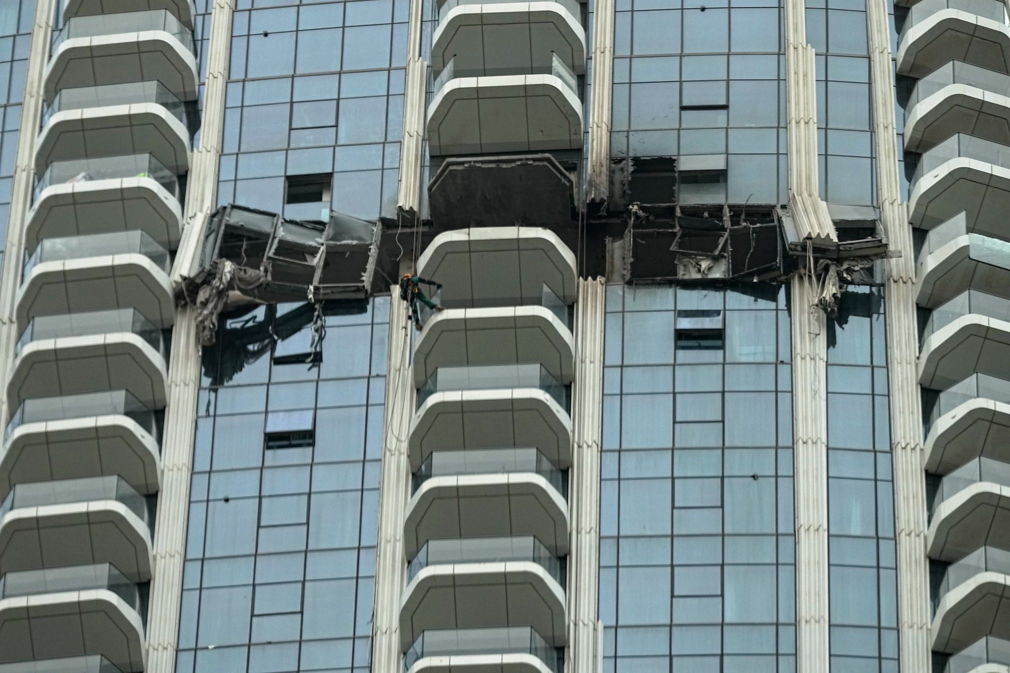 The Address Creek Harbour Hotel, in Dubai, was damaged by a drone strike