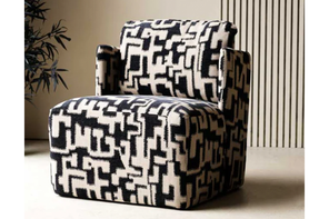 Rockett St George fabulous monochrome pattern club chair, Glamoratti style