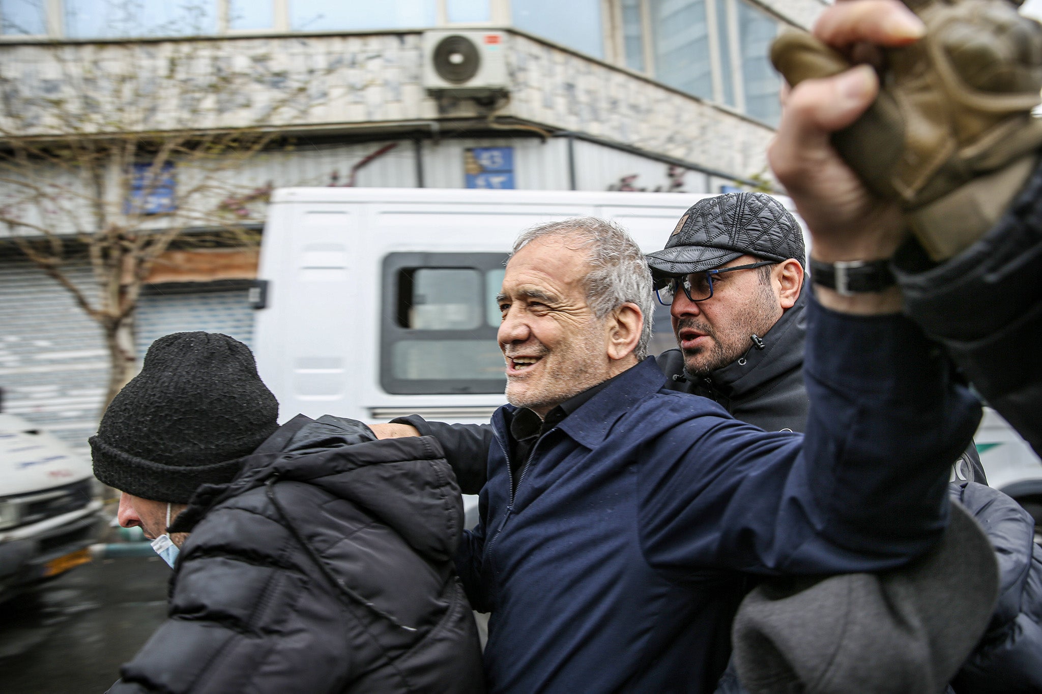 Iranian President Masoud Pezeshkian attends the Quds Day march in Tehran, Iran, on March 13, 2026, despite active threats against his life amid the war with the US and Israel