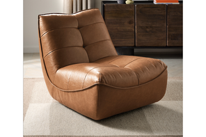 Next vintaged faux leather light brown Lucca swivel accent chair, Glamoratti style