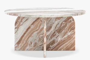 Gallery Direct Vermont marble coffee table, natural, Glamoratti style