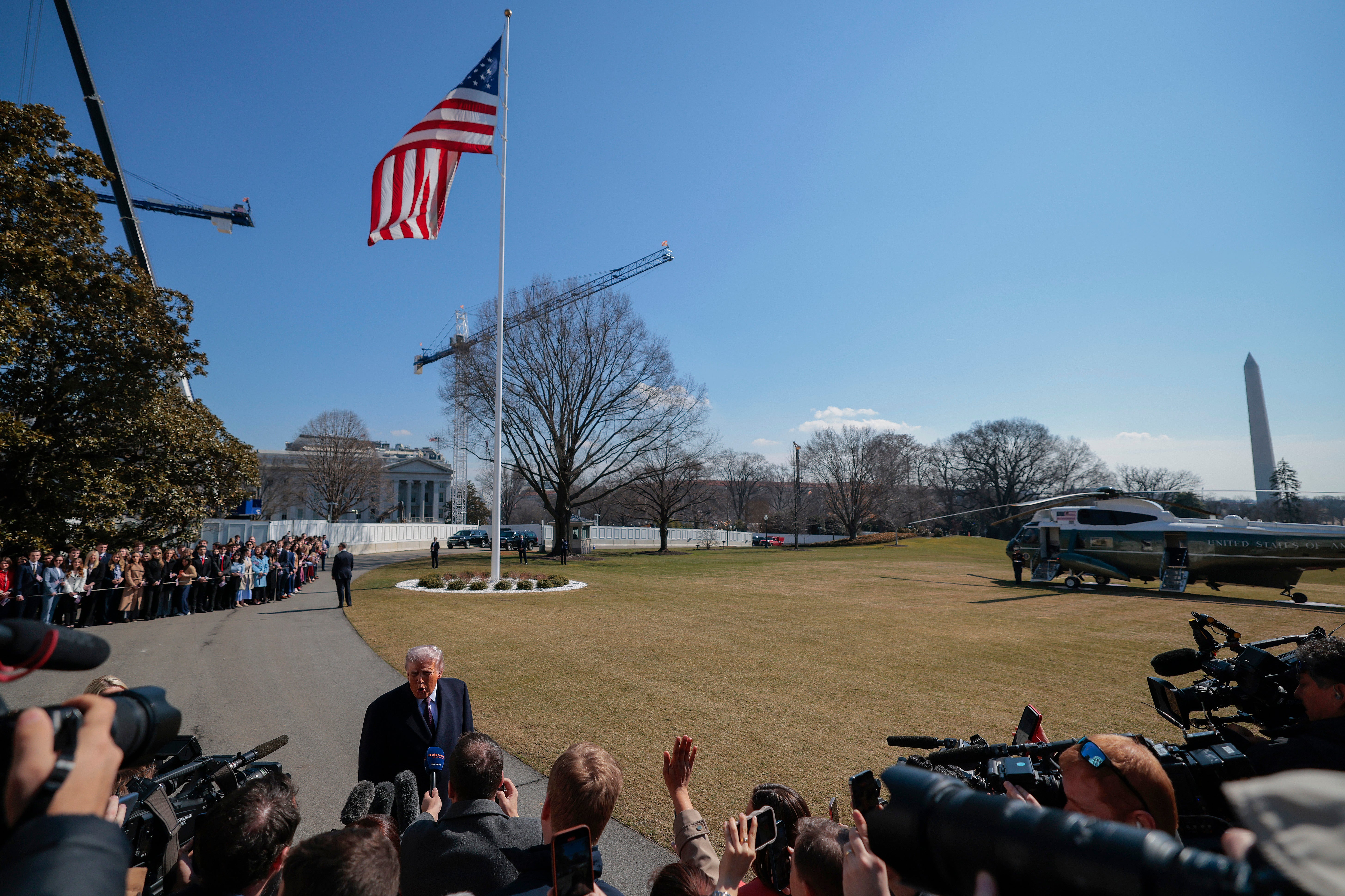 The series of UFC fights are set to be held on the South Lawn of the White House, pictured here on February 27