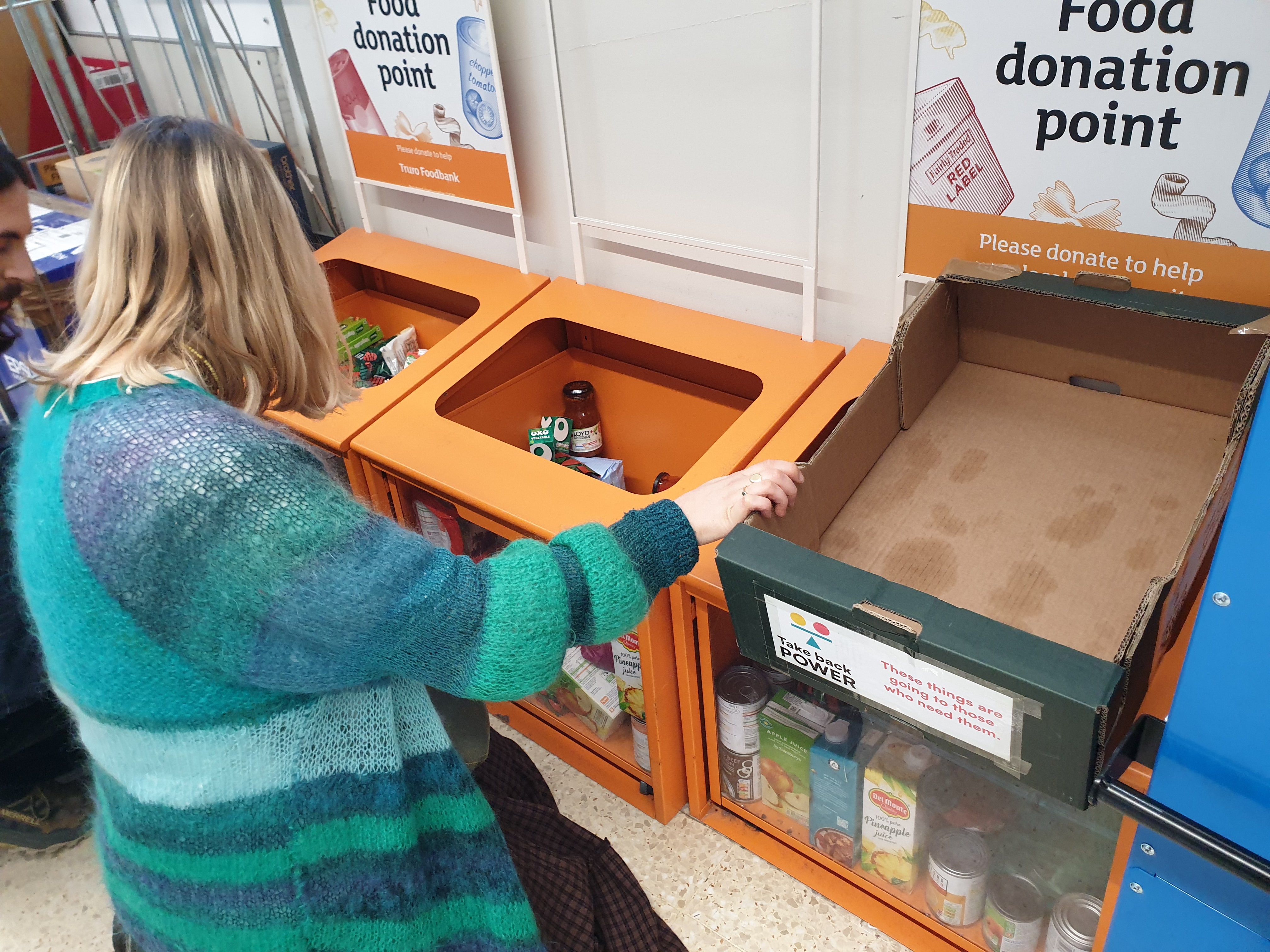 Take Back Power entered a supermarket in Truro, Cornwall