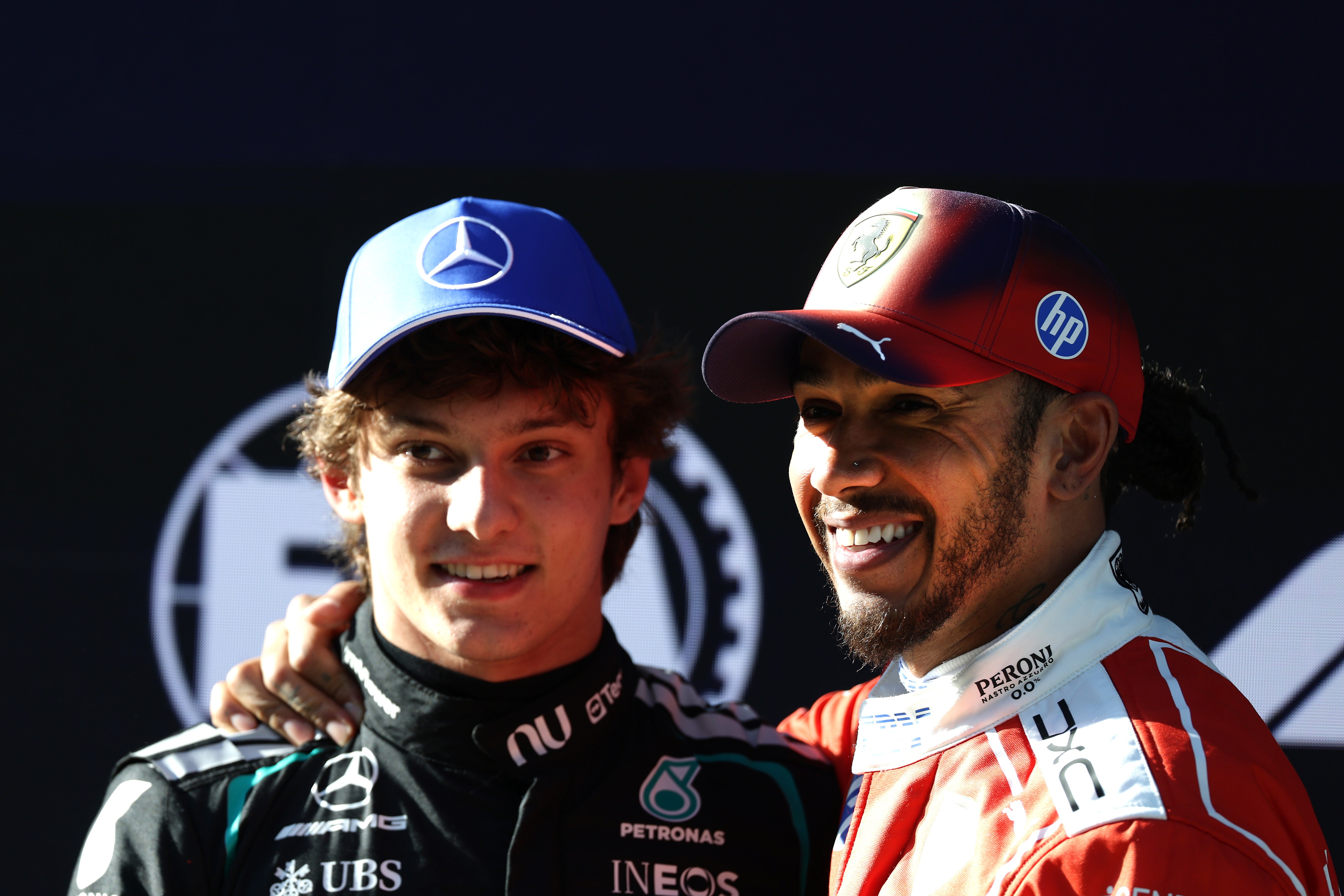 Hamilton’s heartwarming message to ‘big lad’ Antonelli after first pole in China