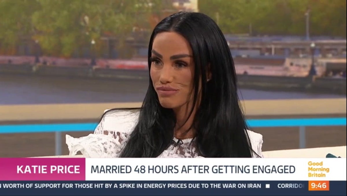 Katie Price appearing on Good Morning Britain to discuss her marriage