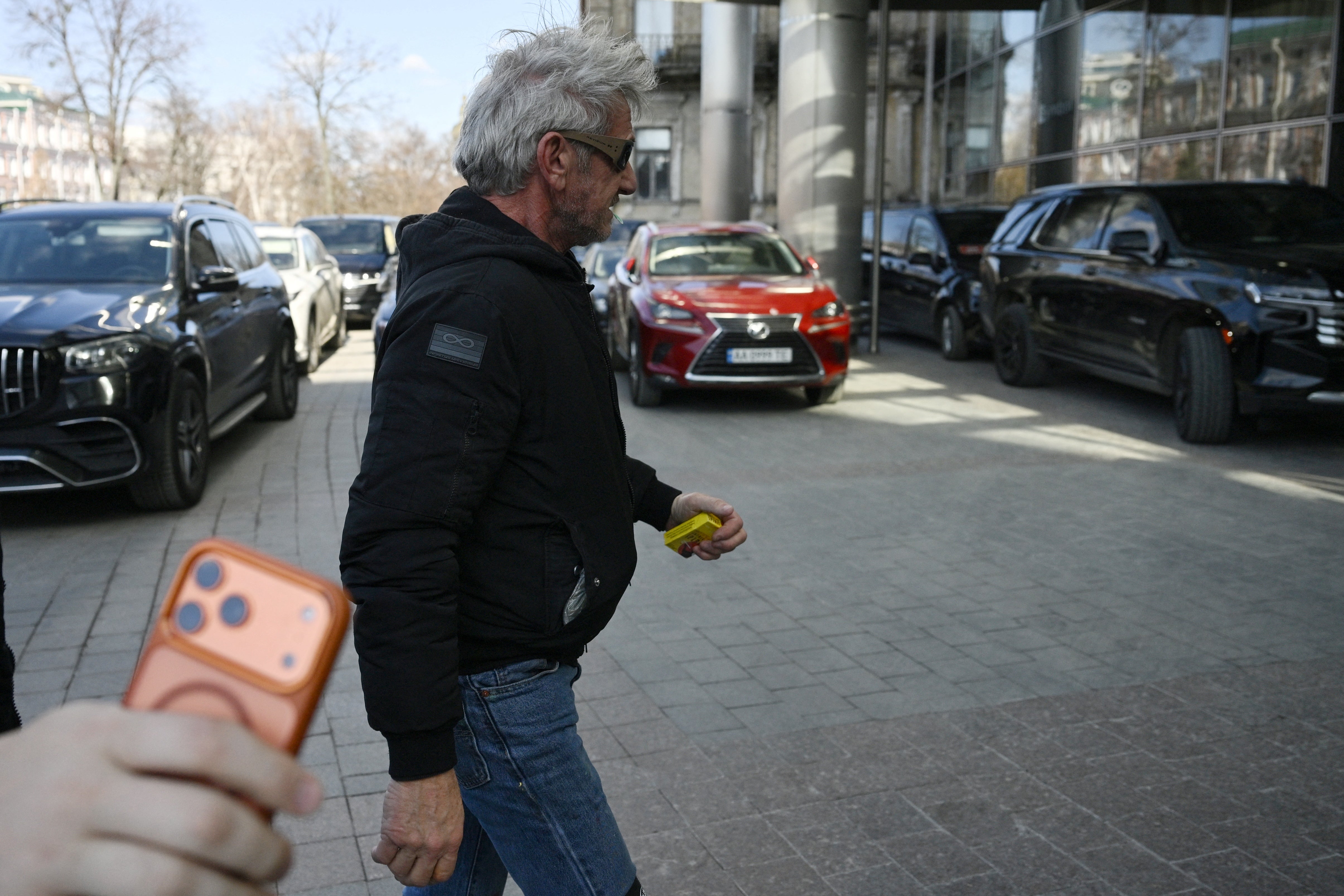 Sean Penn was photographed in Kyiv on Monday