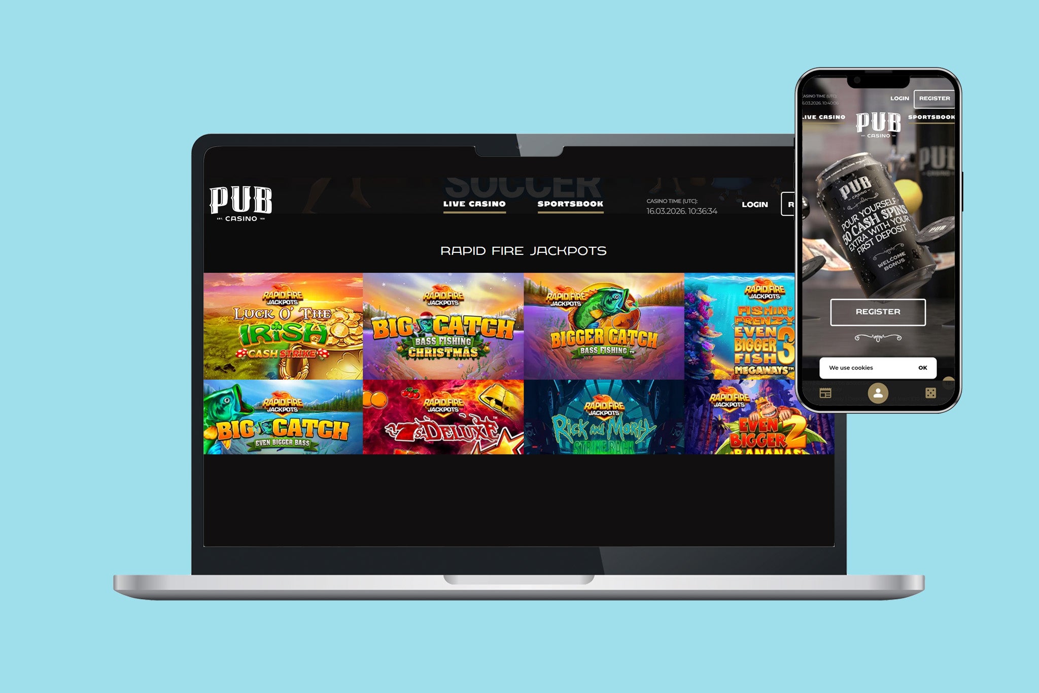 Pub Casino work with all of the industry’s best games providers