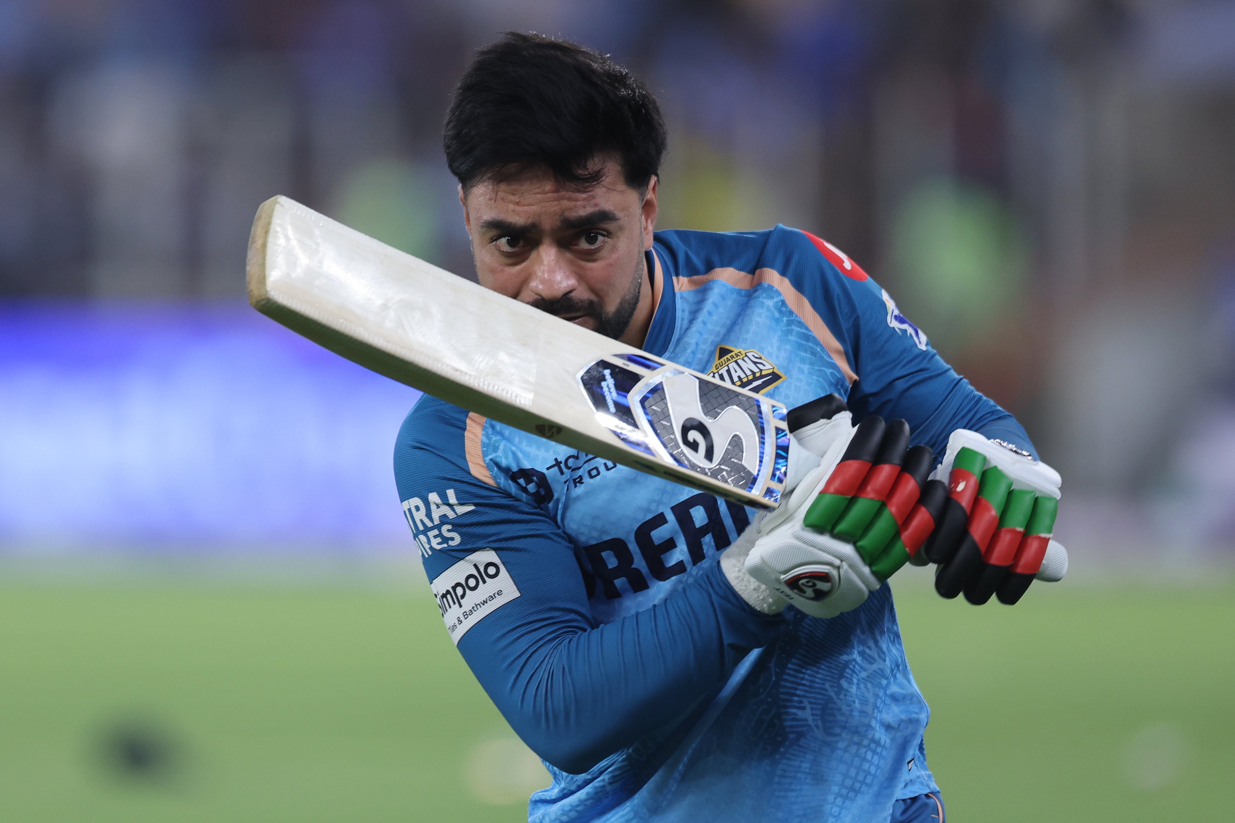 Afghan cricket player Rashid Khan at Narendra Modi Stadium on March 29, 2025, in Ahmedabad, India