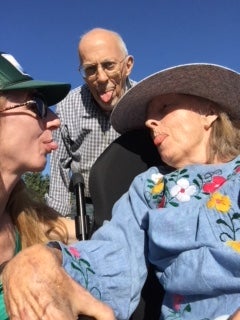 Vanessa Louise Carter, left, enjoying a moment of fun with her parents Ted and Valda Claire. Carter, from Tiburon, California, took care of both of her parents when they were diagnosed with Alzheimer’s disease