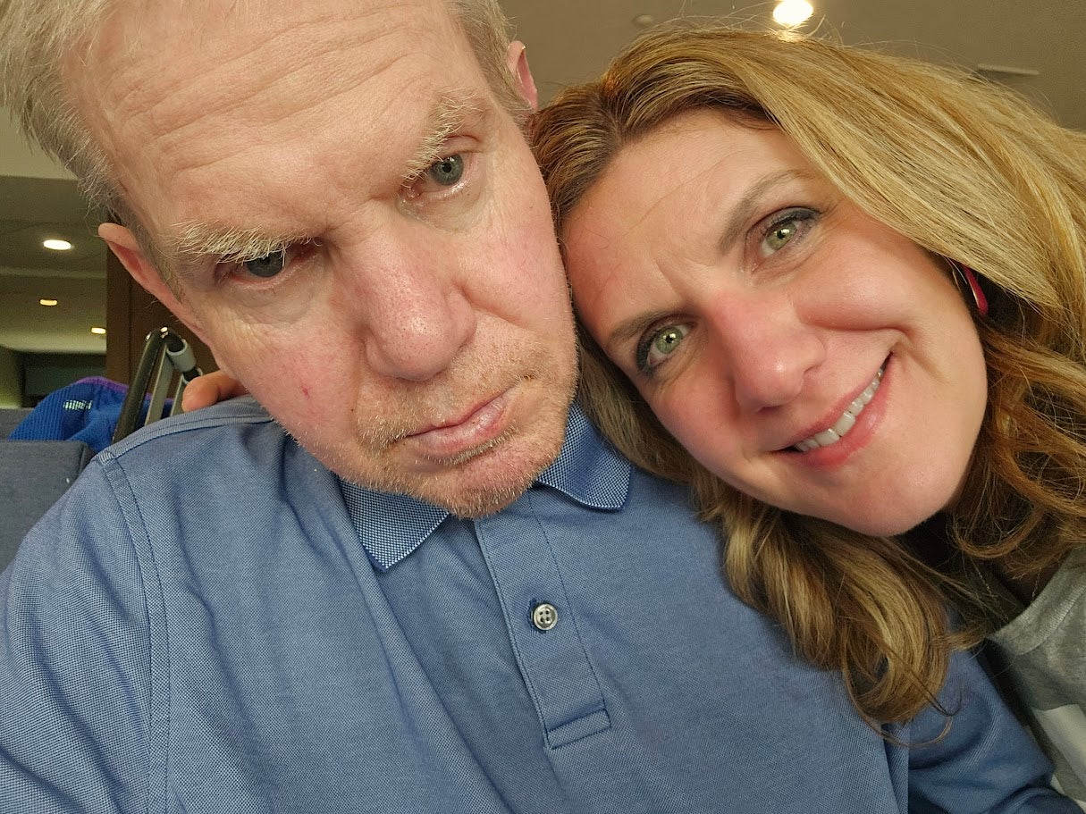 Tara Hastings and her father Steve Hastings pictured late last year. Hastings is a “sandwich generation” caregiver - one of 16 million Americans in mid-life caring for aging relatives and minor children at the same time