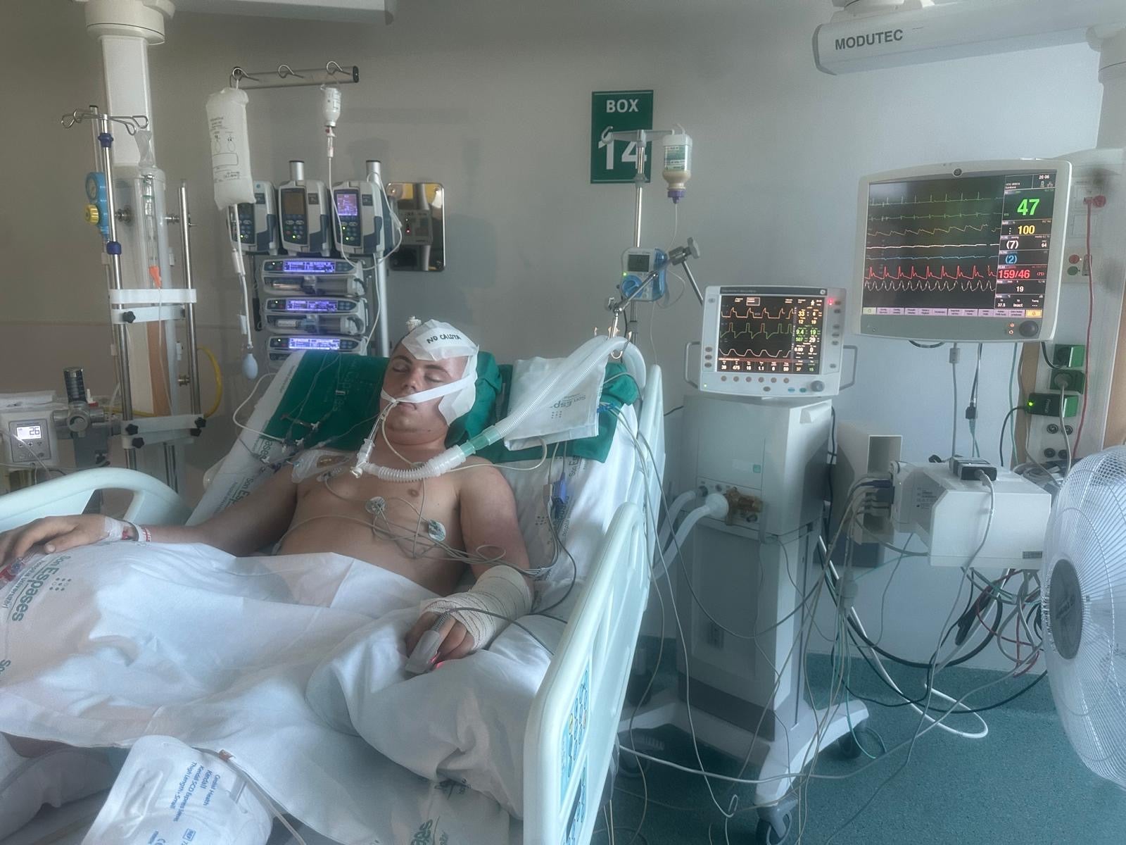 The teenager has described how a serious head injury sustained while on a football holiday in Ibiza left him on a stroke ward for four months