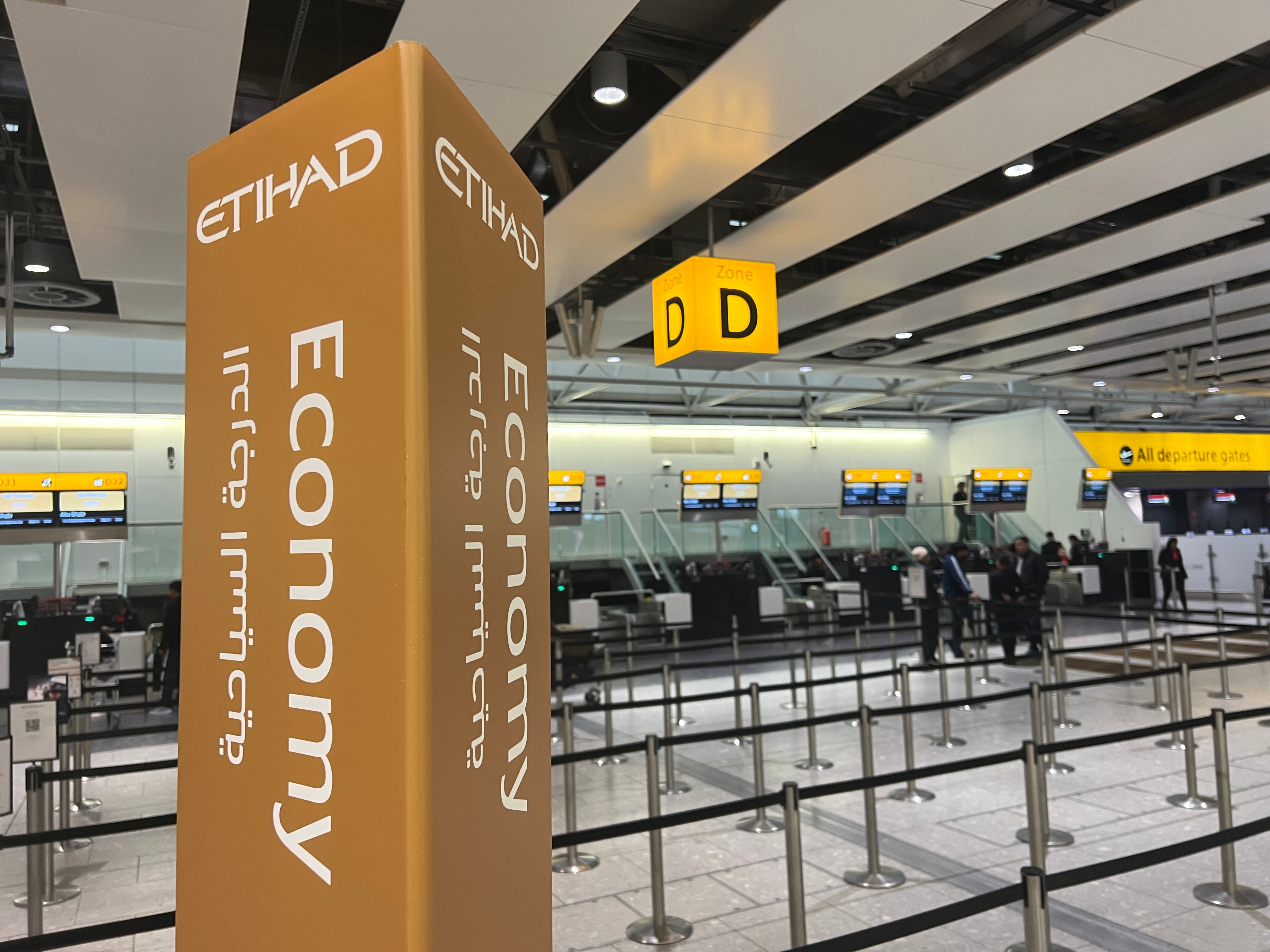 Empty quarter: Etihad check in Heathrow