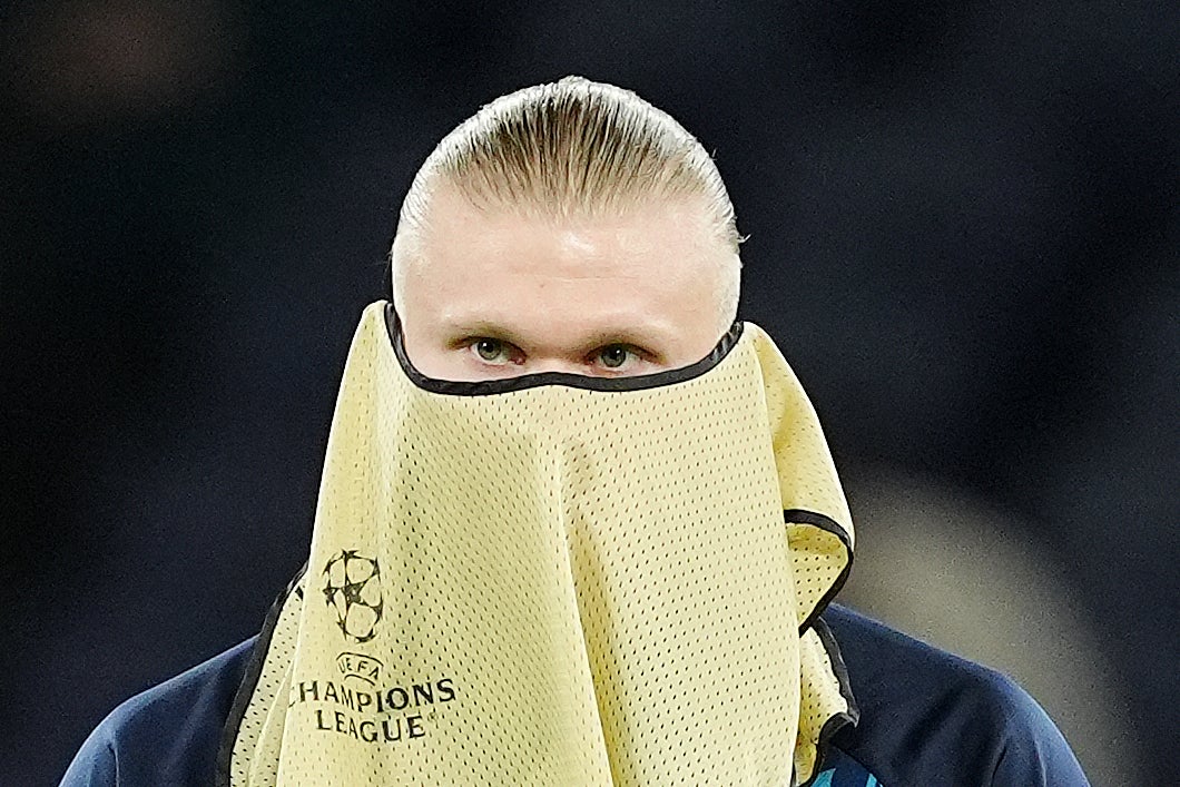 Manchester City's Erling Haaland ahead of the UEFA Champions League match