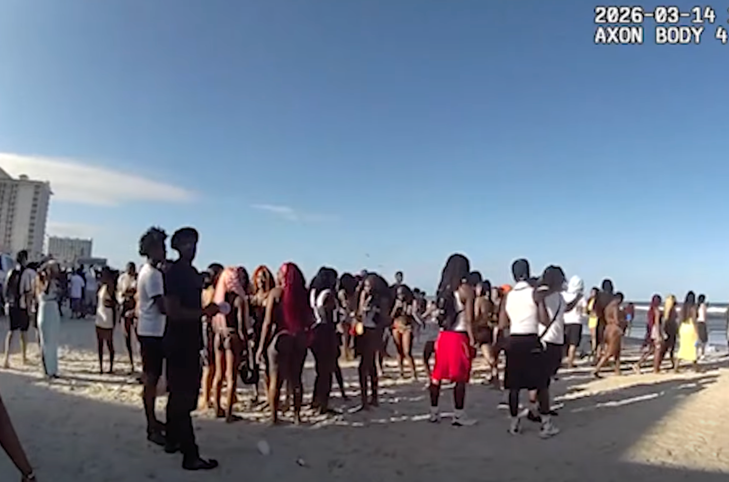 Body camera footage shared by the Volusia County Sheriff's Office showed crowds gathered for spring break celebrations last week