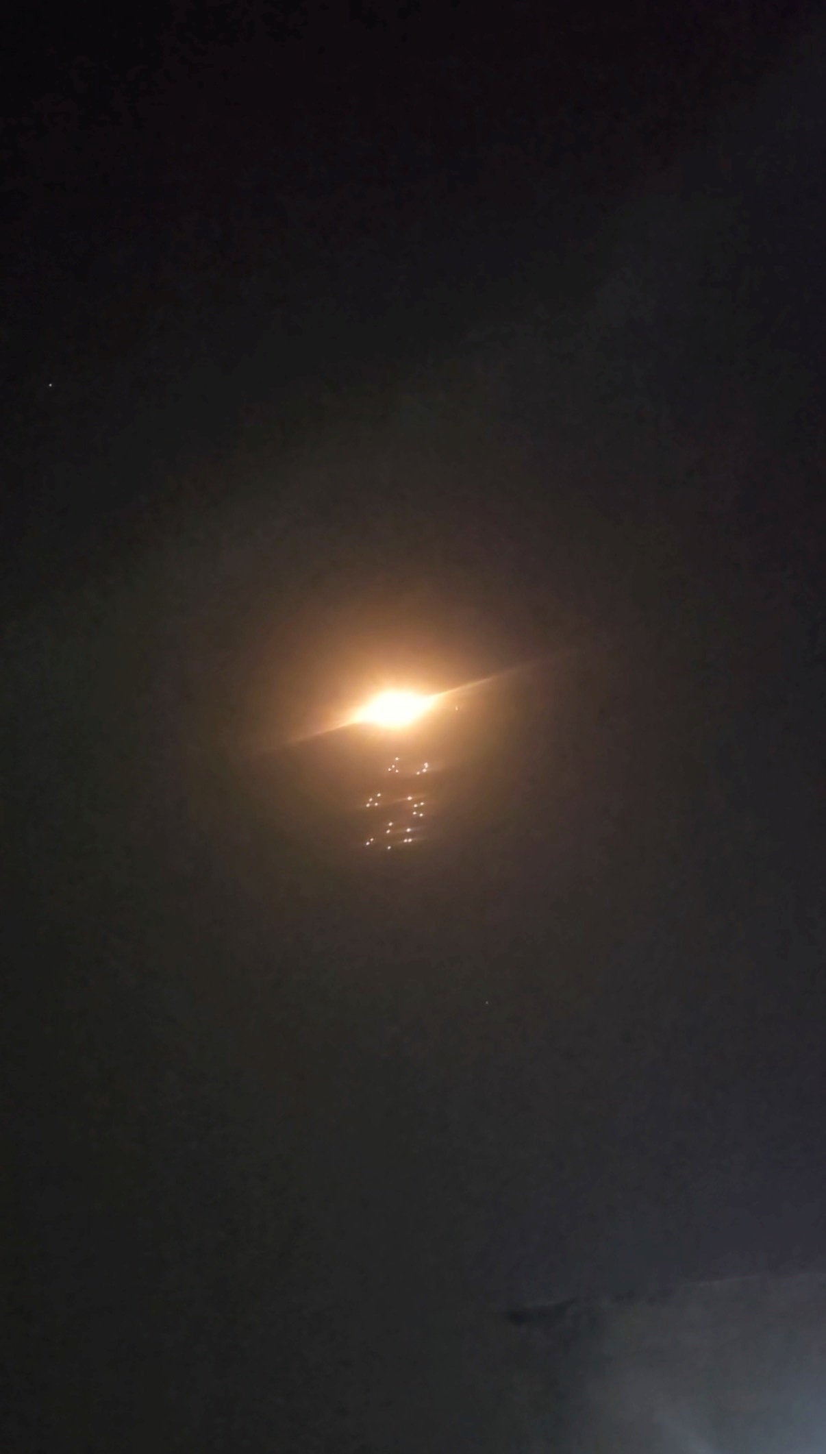 Iranian missiles carrying cluster warheads fly towards Israel in an overnight attack on Wednesday